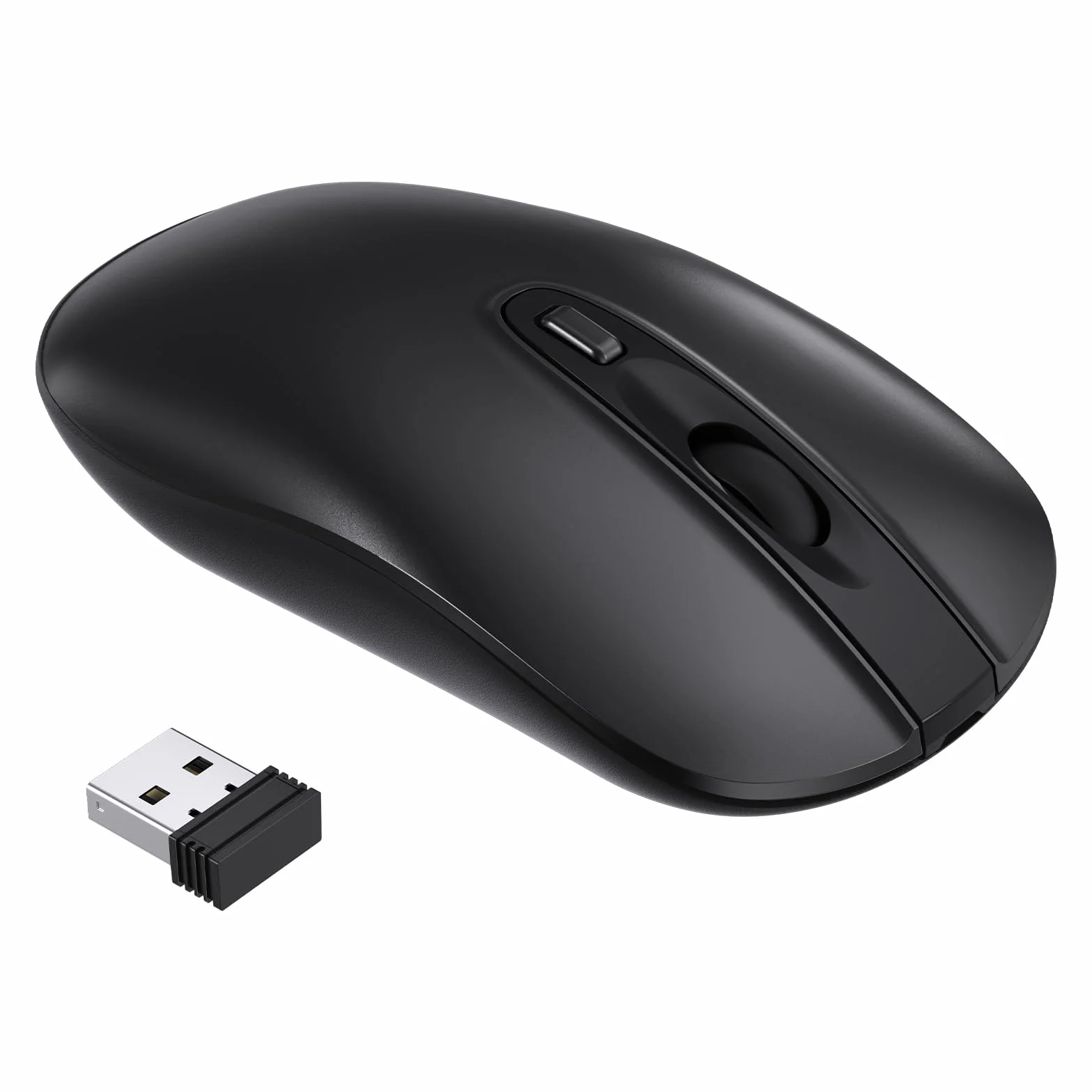 Mysz bezprzewodowa cimetech, cicha mysz bezprzewodowa 2,4 GHz, ergonomiczna, z nanoodbiornikiem USB, 800/1200/1600 DPI, mysz optyczna do laptopa/Windows/Mabook/Linux (Slim-2.4G)