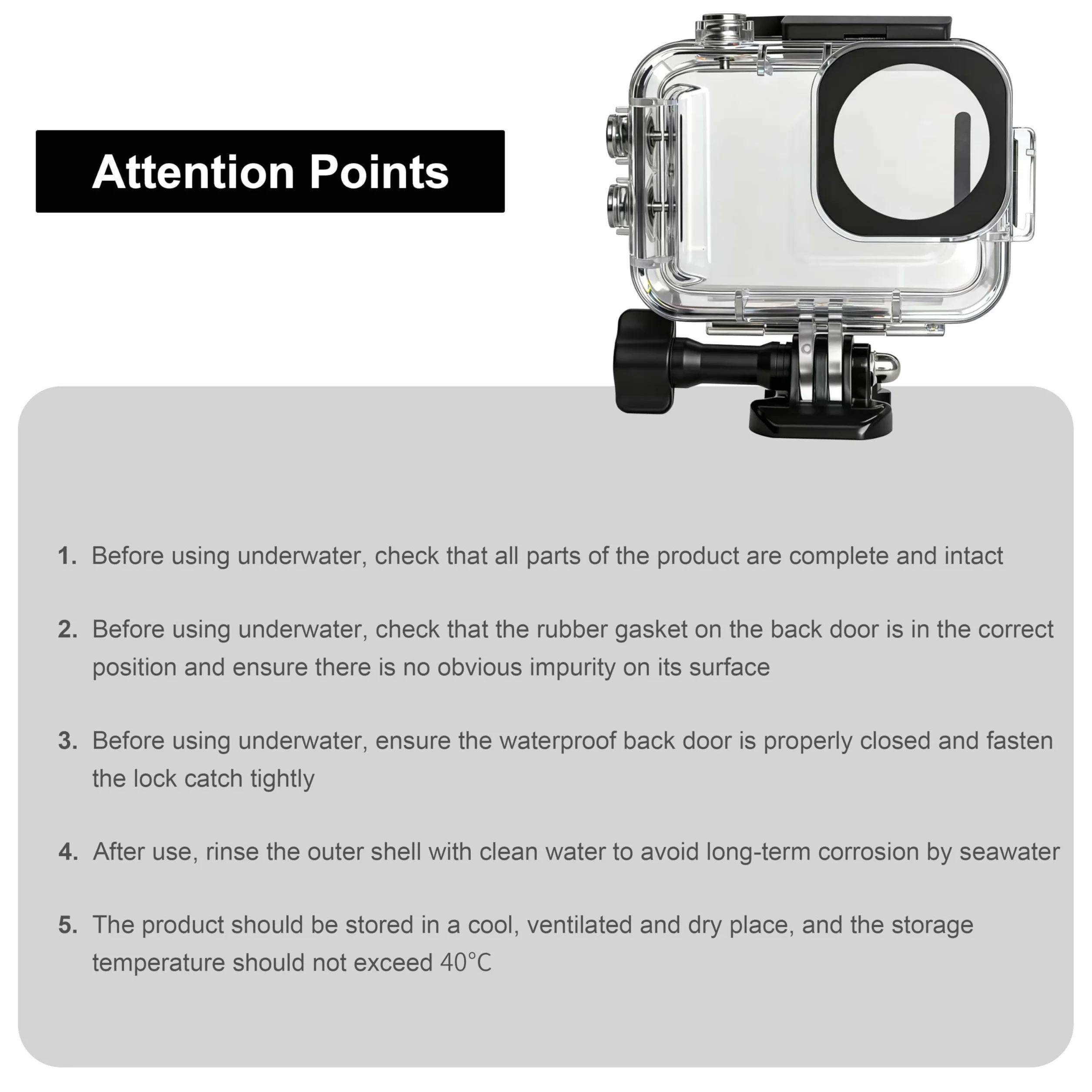 FitStill Wodoszczelna obudowa do Insta 360 go Ultra, 50 m / 164 ft, obudowa ochronna przed nurkowaniem, można zainstalować kamerę Go Ultra i jej moduł rozszerzający, ochrona przed kurzem, akcesoria Go