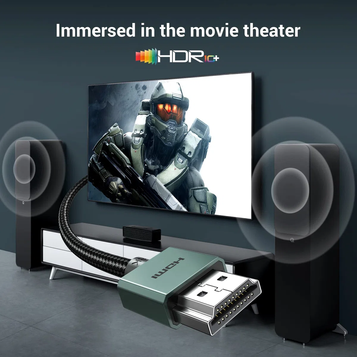 UGREEN 8K Elastyczny i smukły kabel HDMI, kabel HDMI 2.1 10K 8K 60Hz 4K 120Hz DynamicHDR, HDCP, eARC, Wysoka prędkość 48 Gb/s Aluminium Kompatybilny z PS5/PS4, Xbox Series X/S/HDTV (2M)