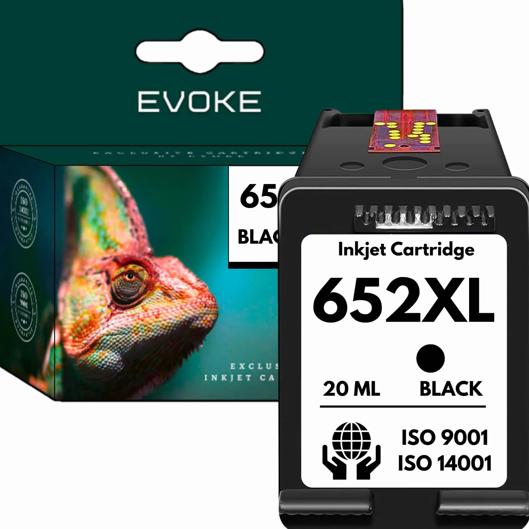 EVOKE 652 XL Zestaw tuszy kompatybilny z HP DeskJet 1115 2315 2135 3635 3785 3790 3835 4530 4535 (Zestaw Czarny + Trójkolorowy) 2280 Stron 38 ml