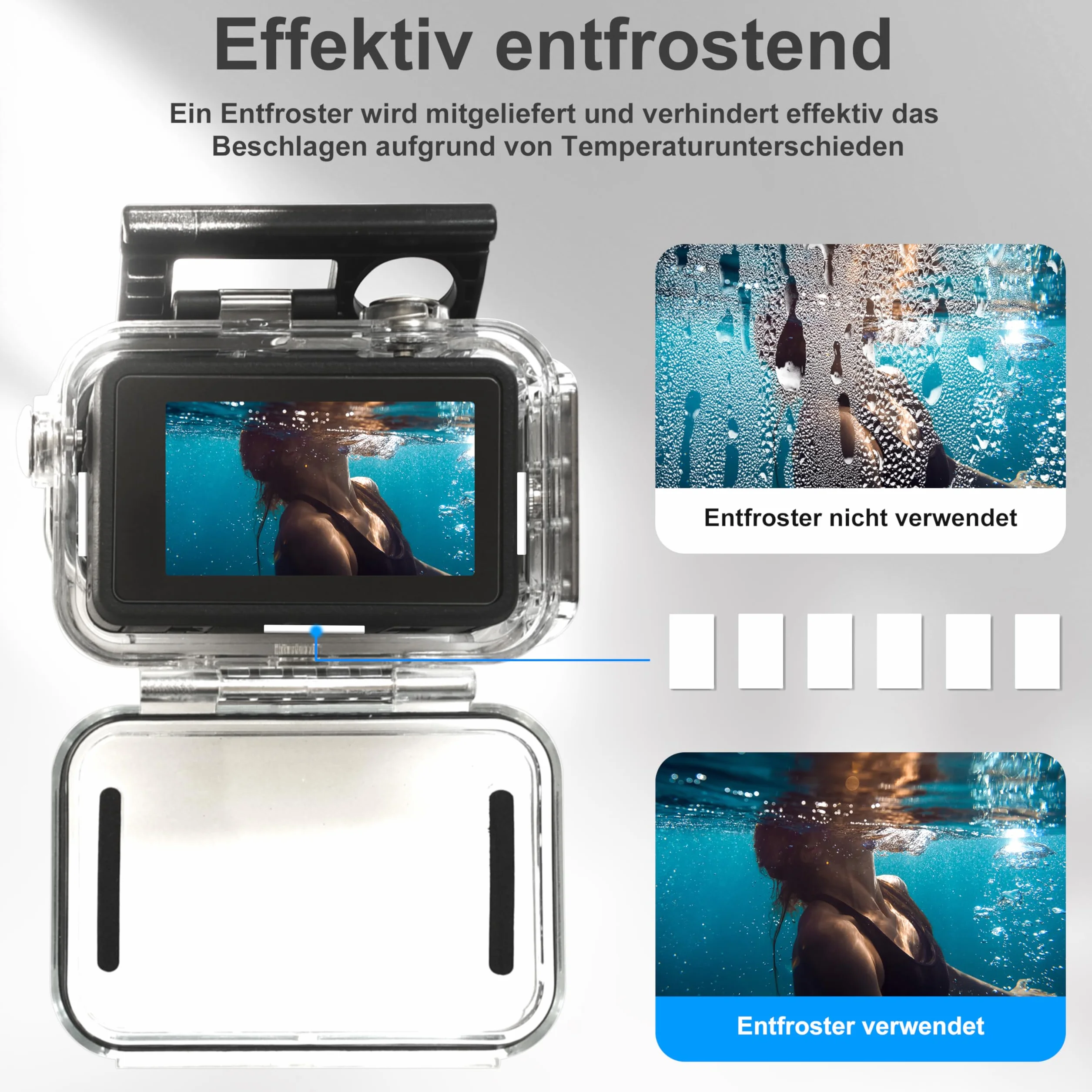FitStill Wodoszczelna obudowa 196 ft/60 m z magnetycznym interfejsem szybkiego zamykania, kompatybilna z DJI Osmo Action 5 Pro/Action 4