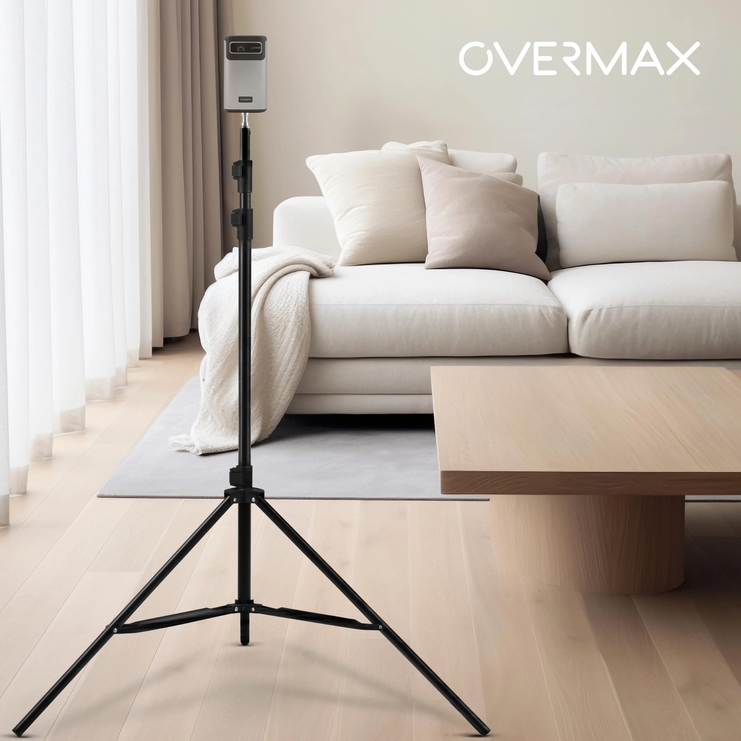 OVERMAX Tripod Stand 180 Przenośny Statyw do Projektora, Udźwig 10 kg, Regulowana Wysokość