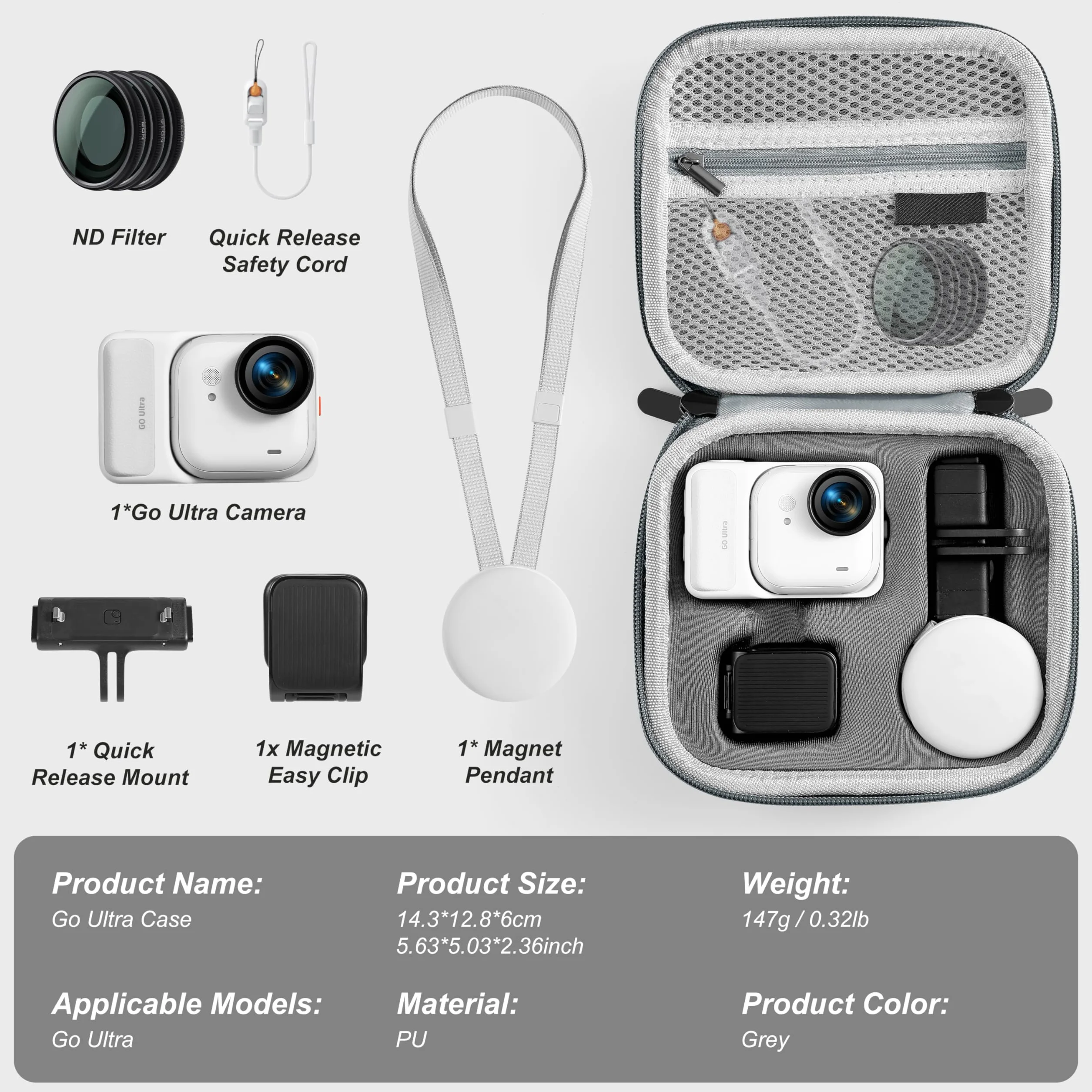 Torba do przechowywania akcesoriów Insta 360 GO Ultra etui ochronne twarda obudowa do Insta360 GO Ultra Vlogging Action Camera akcesoria