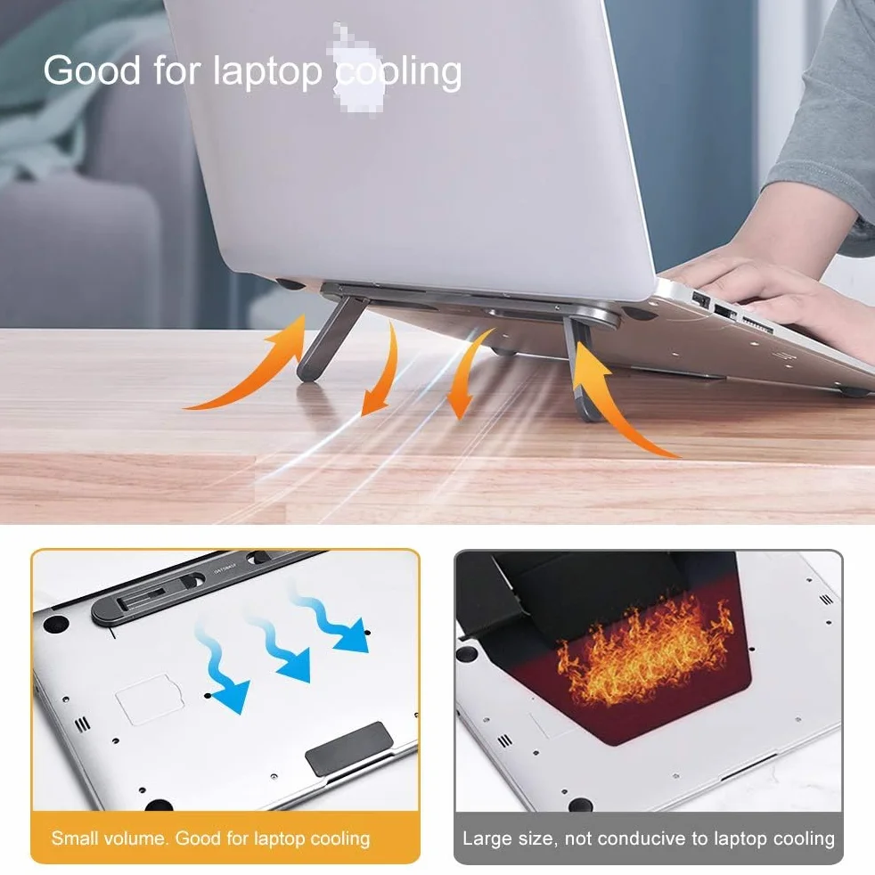Stojak na laptopa na biurko, stojak chłodzący do laptopa, podstawka pod klawiaturę, ergonomiczny podnośnik do laptopa, podstawka pod laptopa, kompatybilny z MacBook Air Pro, Dell, HP, Lenovo,