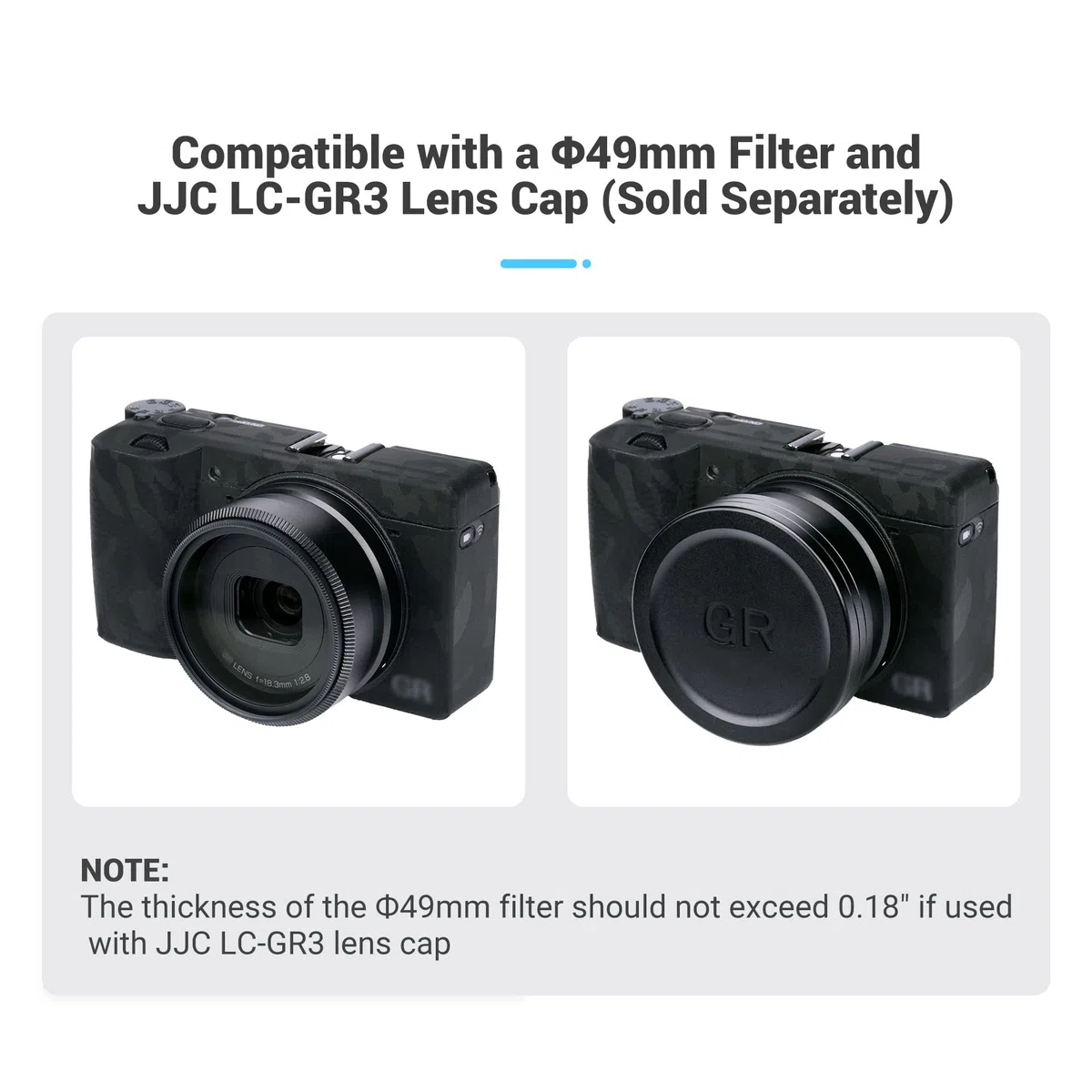 JJC Metalowy pierścień adaptera filtra obiektywu kompatybilny z szerokokątnym obiektywem RICOH GW-4 do kamery GR III GR3, zamiennik adaptera obiektywu RICOH GA-1