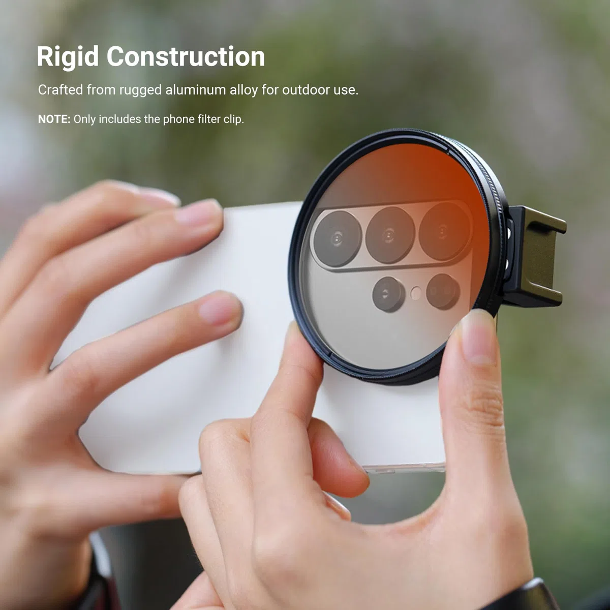 NEEWER Uchwyt filtrujący do telefonu komórkowego 67 mm, uchwyt na filtr Cold Shoe Mount Filtr, zacisk, smartfony, akcesoria fotograficzne, kompatybilny z iPhone 17 Pro Max 16 Pro Max Air 17e 16e