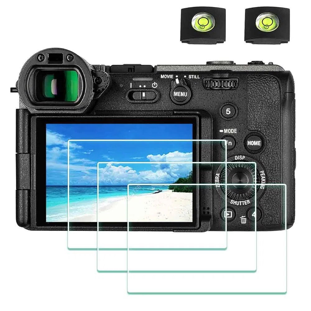 ULBTER Ochraniacz ekranu do aparatu Sony FX2 i osłona na gorącą stopkę [3 + 2 sztuki], twardość 0,3 mm 9H szkło hartowane odporne na zarysowania odciski palców zapobiega powstawaniu pęcherzyków