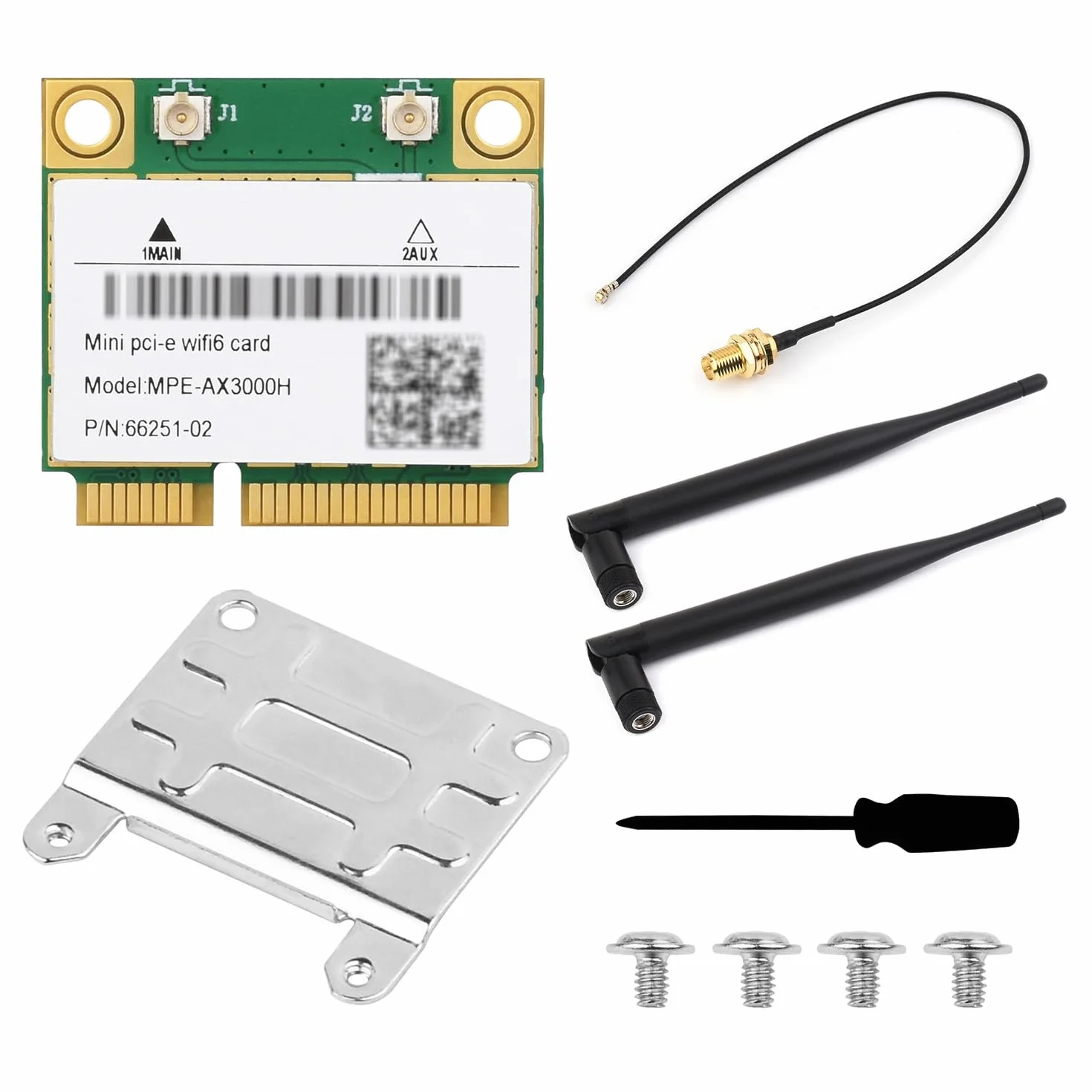 Waveshare Wireless MINIPCIE AX200 NIC, Compatible with Linux, Windows 10/11, Gigabit Dual-Band Wi-Fi 6, 802.11AX Standard, BT 5.2