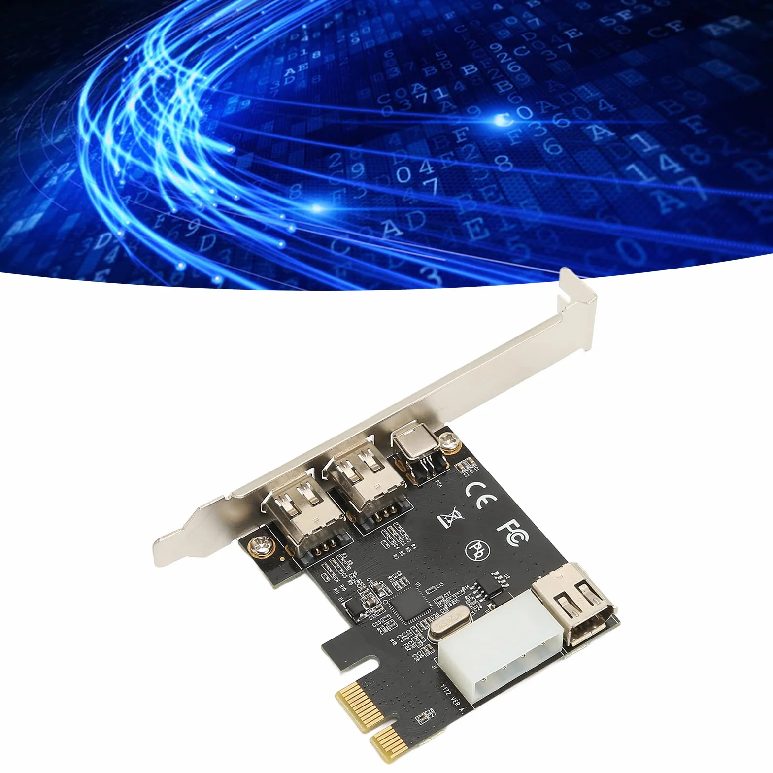 Karta Firewire High Speed ​​PCIE 1X do 1394A 2,5 Gb/s, 4 Porty Kontrolera IEEE 1394 PCI Express (3 X 6 Pin i 1 X 4 Pin), Adapter Firewire 1394a dla 7/8, dla Server