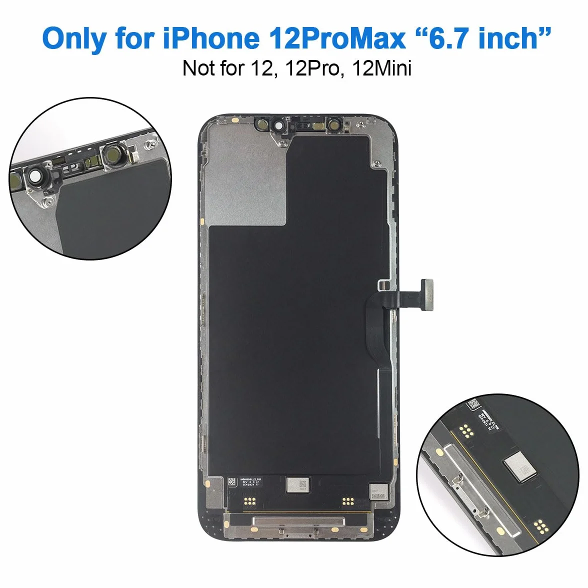 EFaith Zapasowy ekran do iPhone'a 12/12 Pro 6,1" Full HD LCD Dotykowy Digitizer Assembly z kompletnym zestawem naprawczym, ochraniaczem ekranu, model A2172, A2402, A2403, A2404, A2341, A2406