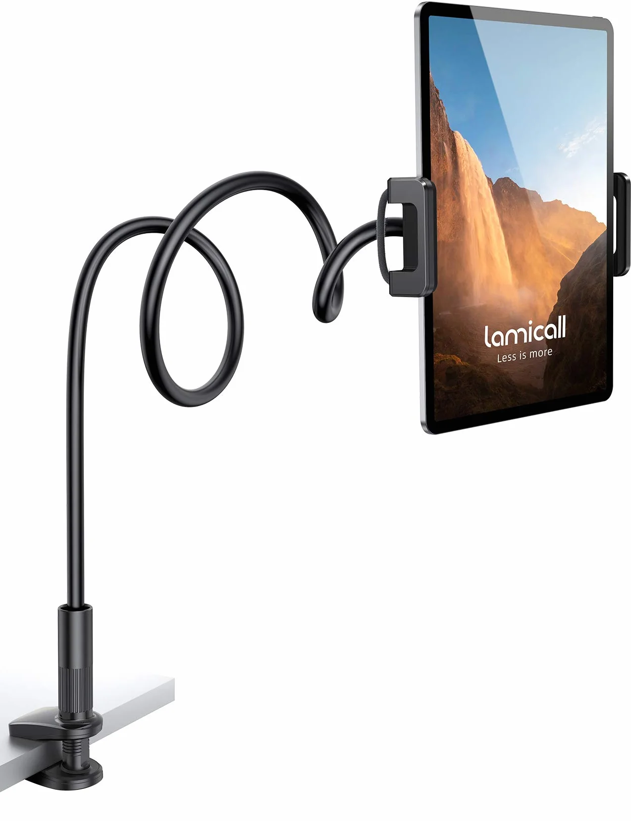 Lamicall uchwyt do tabletu z łabędzią szyją, regulowany stojak z długim ramieniem do iPada Mini 2 3 4, iPada Pro 2020, iPada Air, iPhone, czarny