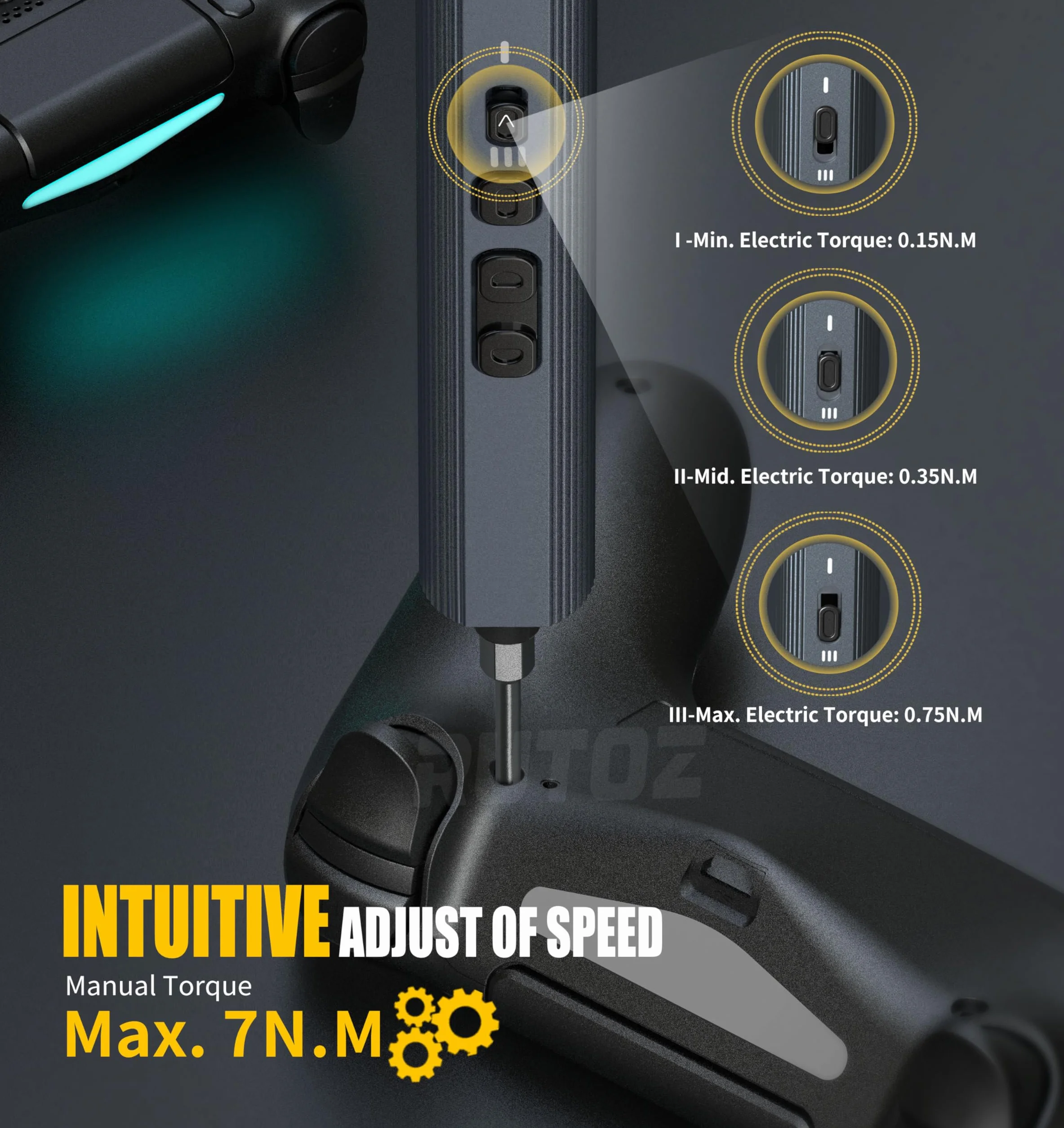 Elektryczny śrubokręt Torx T5 T6 T8 T9 T10 T15 Triwing Y00 Y000 Pentalobe do iPhone/Macbook/komputer/laptop, Zestaw śrubokrętów akumulatorowych z pęsetą do Xbox/PS4/JoyCon/Switch/kontrolera, okularów
