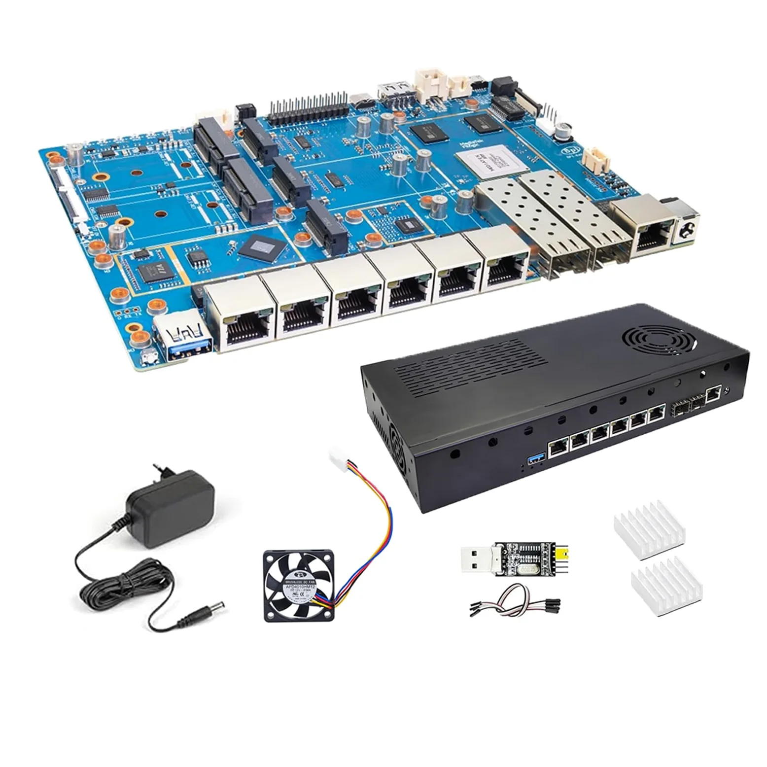 Banana Pi BPI R4 Pro WiFi 7 Router OpenWrt, MT7988A CPU 4/8GB DDR4 RAM 4X 2,5G port Ethernet 2 x 10G port światłowodowy obsługuje 4G/5G, do inteligentnego domu NAS-Gateway routera internetowego