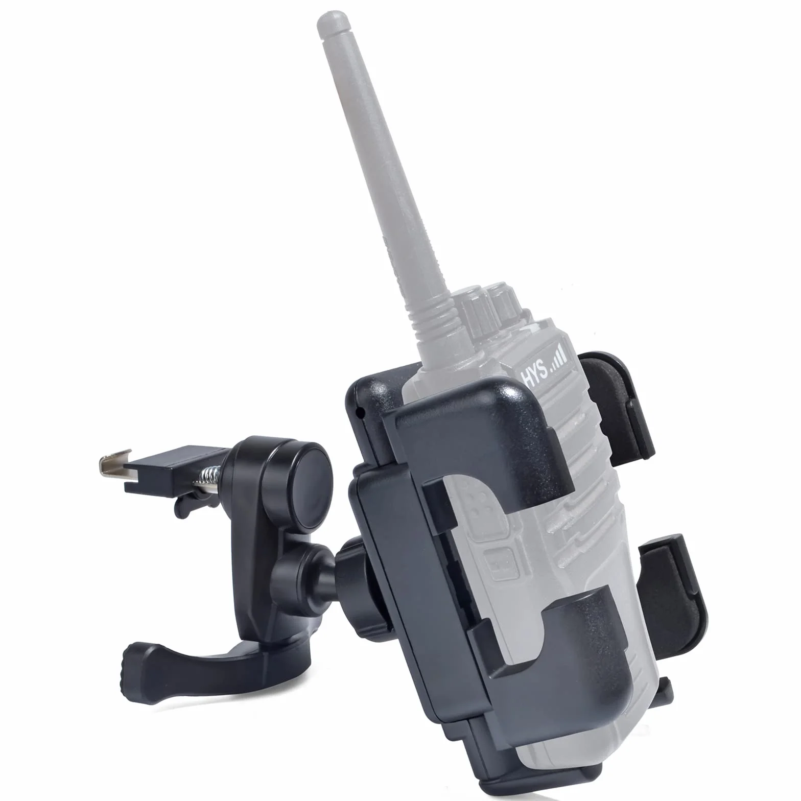 UAYESOK Uchwyt na krótkofalówkę samochodową, obrotowy, kompatybilny z Motorola Baofeng Kenwood HYT Yaesu Icom Midland Retevis Handheld Two Way Radio Portable do samochodów SUV Air