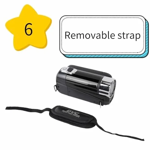 Kamera Wideo, 16x 1080P 30FPS Vlogging Camera Recorder z 2,7-calowym Obrotowym Ekranem TFT, światłem Wypełniającym, Wbudowanym Głośnikiem, obsługą 32 GB, na ślub w Podróży (Czarny)