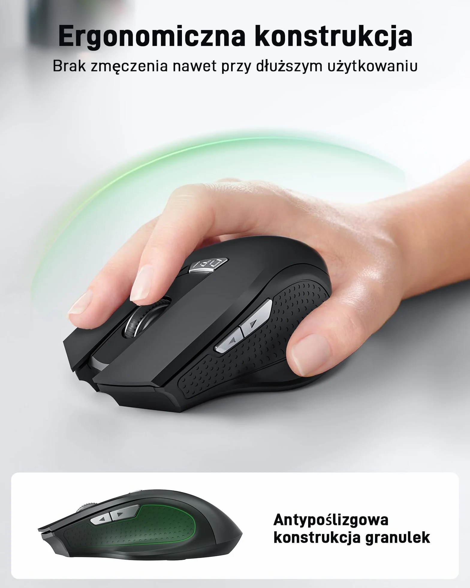 acer Bezprzewodowa mysz do laptopa, bezprzewodowa mysz komputerowa 2,4 GHz z odbiornikiem USB, 3 regulowane DPI, 6 przycisków, ergonomiczna mysz USB zgodna z MacBookiem Pro/Air, Chromebookiem itp.