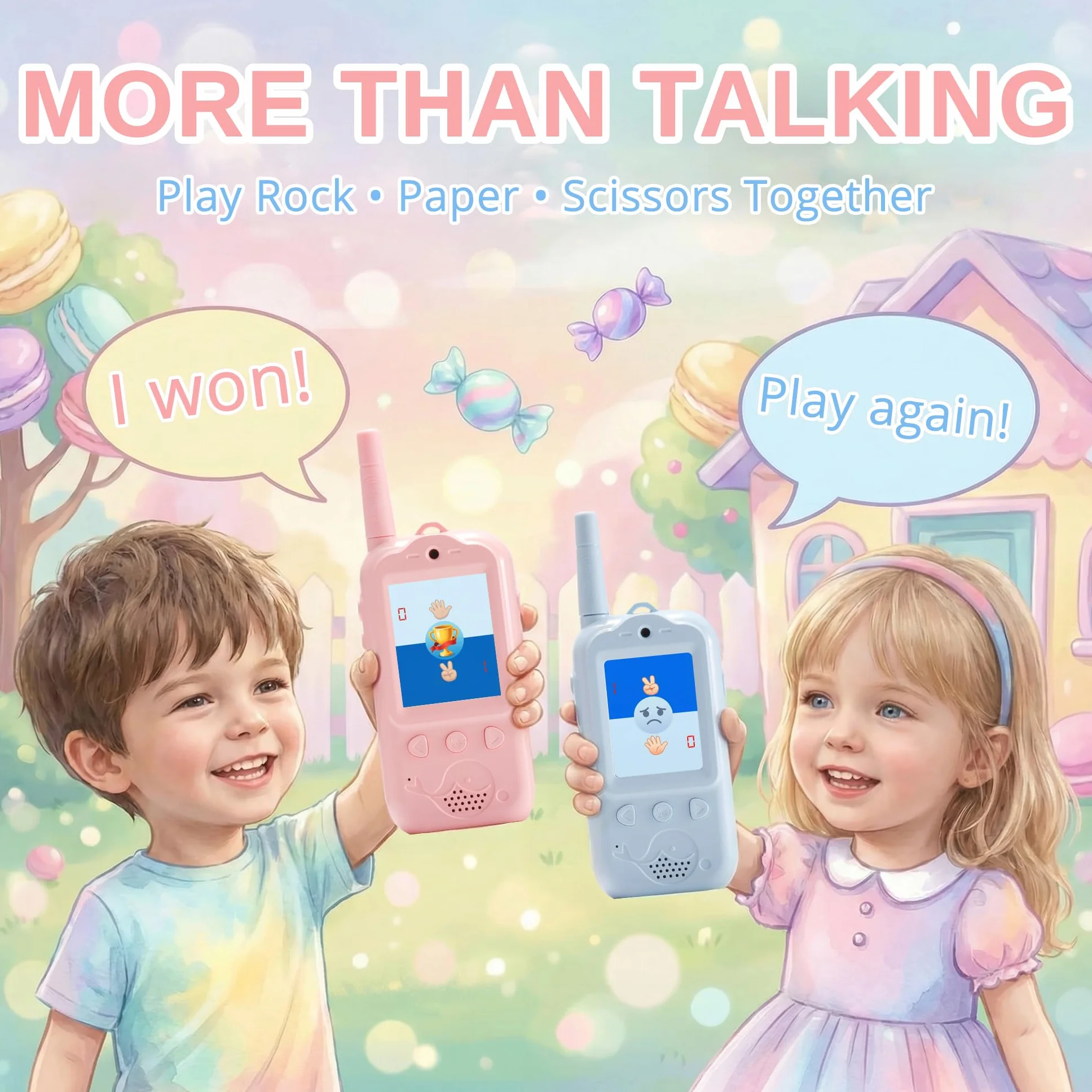 Radioddity KiddoTalk V1 Walkie Talkie dla dzieci, akumulatorowy interkom radiowy, 2 sztuki