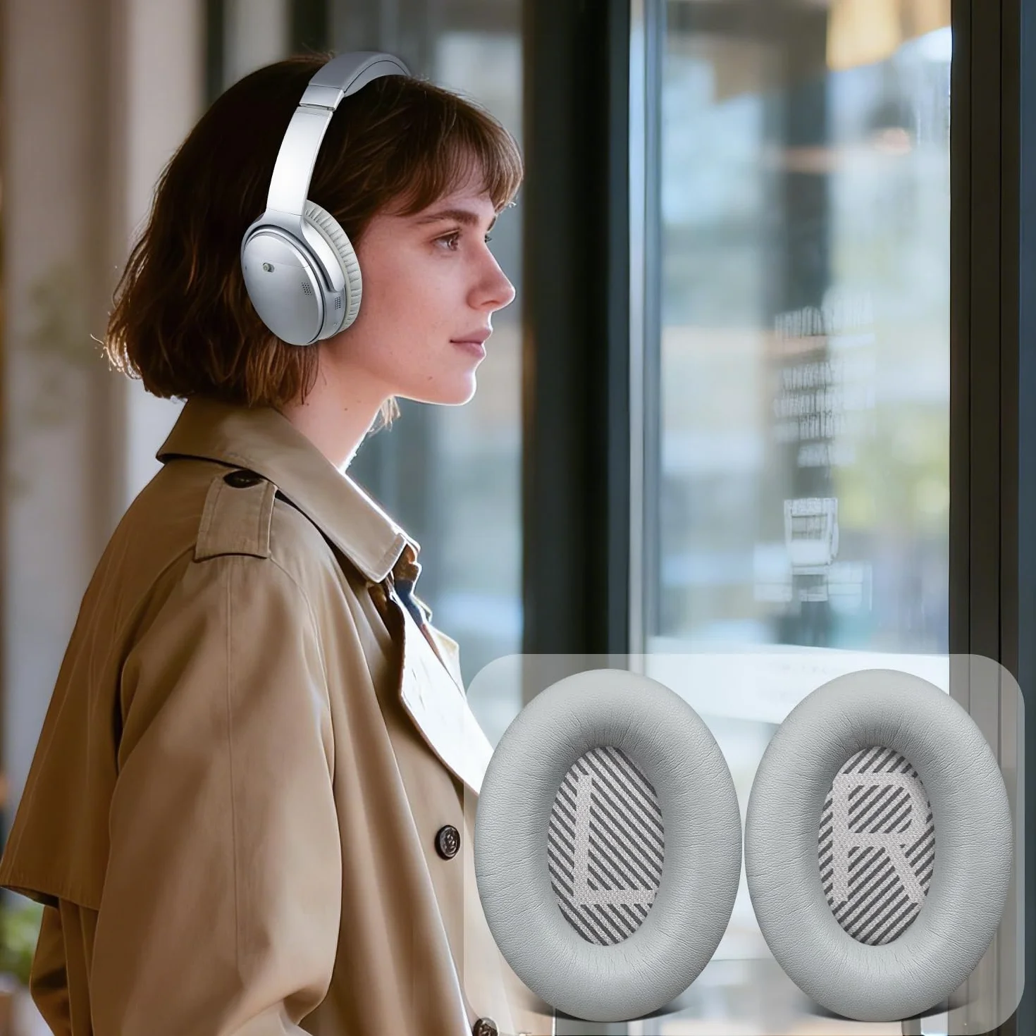SoloWIT® wymienne poduszki nausznik do Bose QuietComfort 35 (QC35) i Quiet Comfort 35 II (QC35 II) słuchawki bezprzewodowe