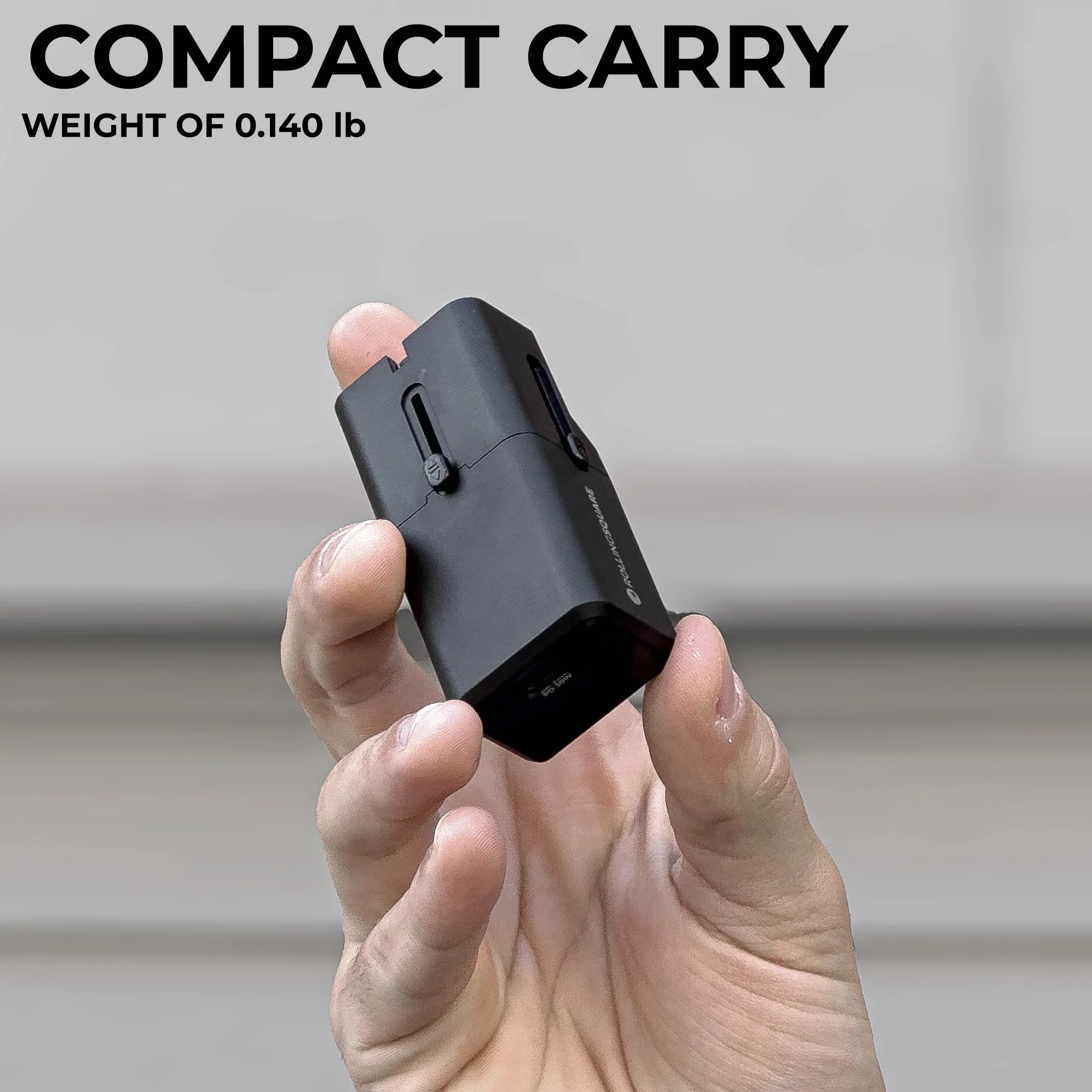 Rolling Square Pocket Travel Adapter – uniwersalny adapter do ładowania z USB-C do ponad 200 krajów US, UE, UK, AU, wtyczka z szybkim ładowaniem 30 W do smartfonów, tabletów i innych, kompaktowy i