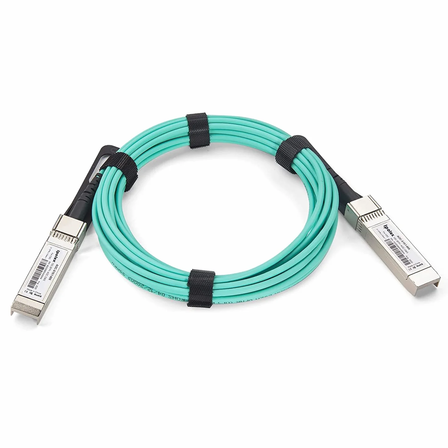 ipolex 10G SFP+ AOC Kabel optyczny 10GBASE, bezpośredni kabel światłowodowy OM3 MMF ze złączami SFP+, do Cisco SFP-10G-AOC20M, Ubiquiti UniFi, Mikrotik, D-Link itp. 15 m (49-ft).