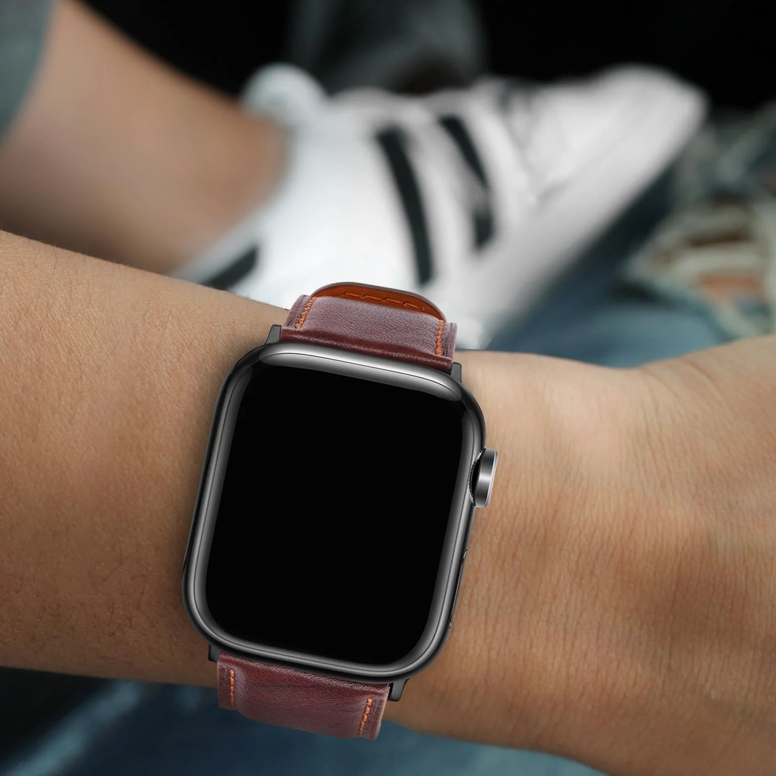 Tasikar Bransoleta kompatybilna z Apple Watch 49 mm 46 mm 45 mm 44 mm 42 mm 41mm 40mm 38mm - Prawdziwa skóra - Wymienny pasek kompatybilny z Apple Watch Ultra Series 10 9 8 7 SE 6 5 4 3 2 1