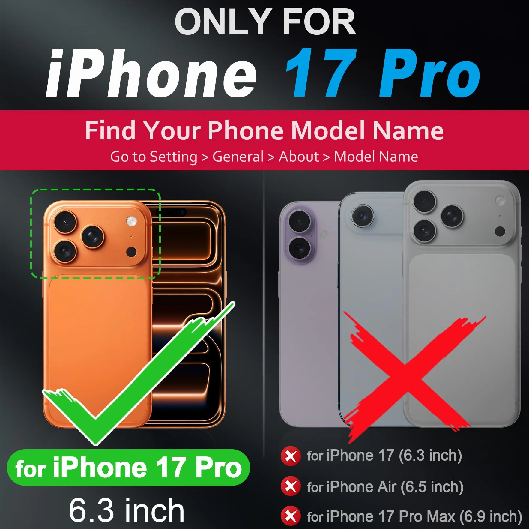 SHIELDON Etui do iPhone 17 Pro 6,3" 5G 2025 Skórzany Portfel RFID Magnetyczne Folio Granatowy