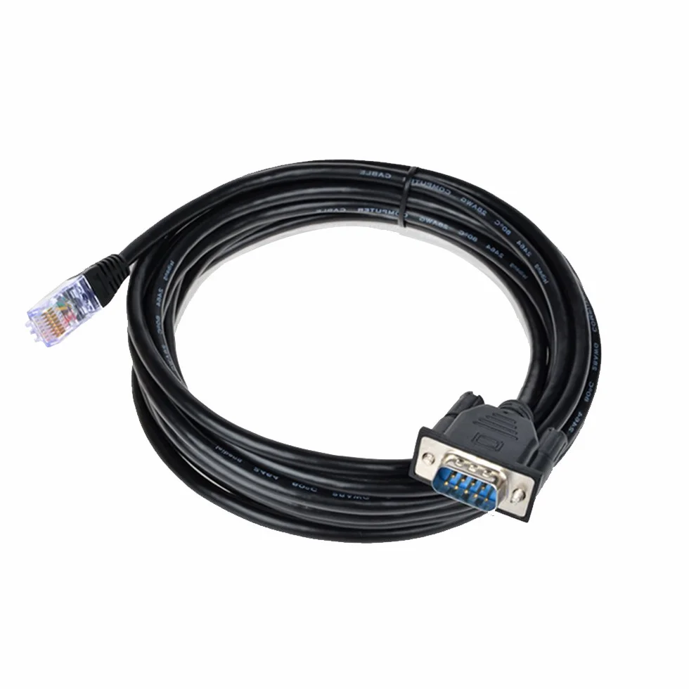 RJ45 do RS232, DB9 9-biegunowy port szeregowy wtyczka do gniazda RJ45, konsola CAT5/6 Ethernet LAN, 1 metr męski port