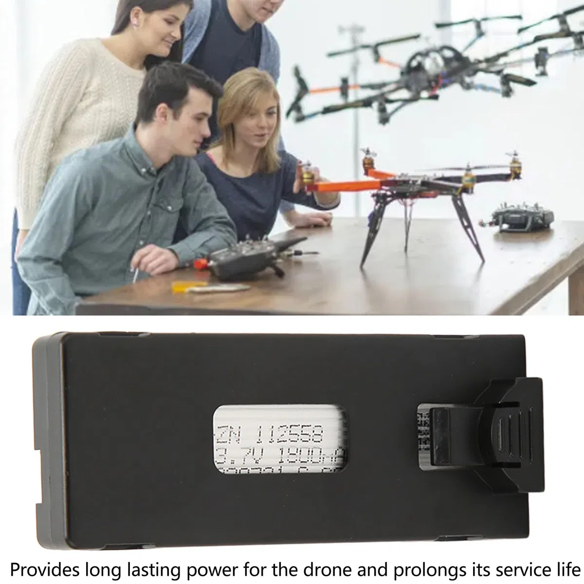 3.7V 1800mAh Bateria do Drona RC dla E88 E525 E99 K3 E100 P1 S98 P7 P10 P8 A13 S11 P8 Bezszczotkowy, Bateria Zapasowa UAV dla A8pro A9pro S1S RC Drone (Czarny)
