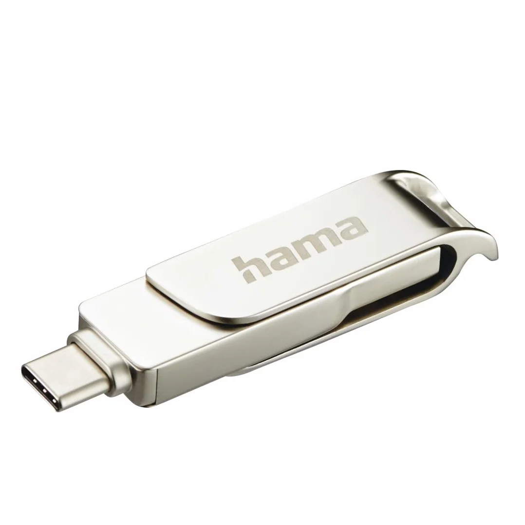 Hama Pamięć 64 GB, USB C 3.1/3.0, USB A, srebrny, ultra szybka 70 MB/s, uniwersalny, metal