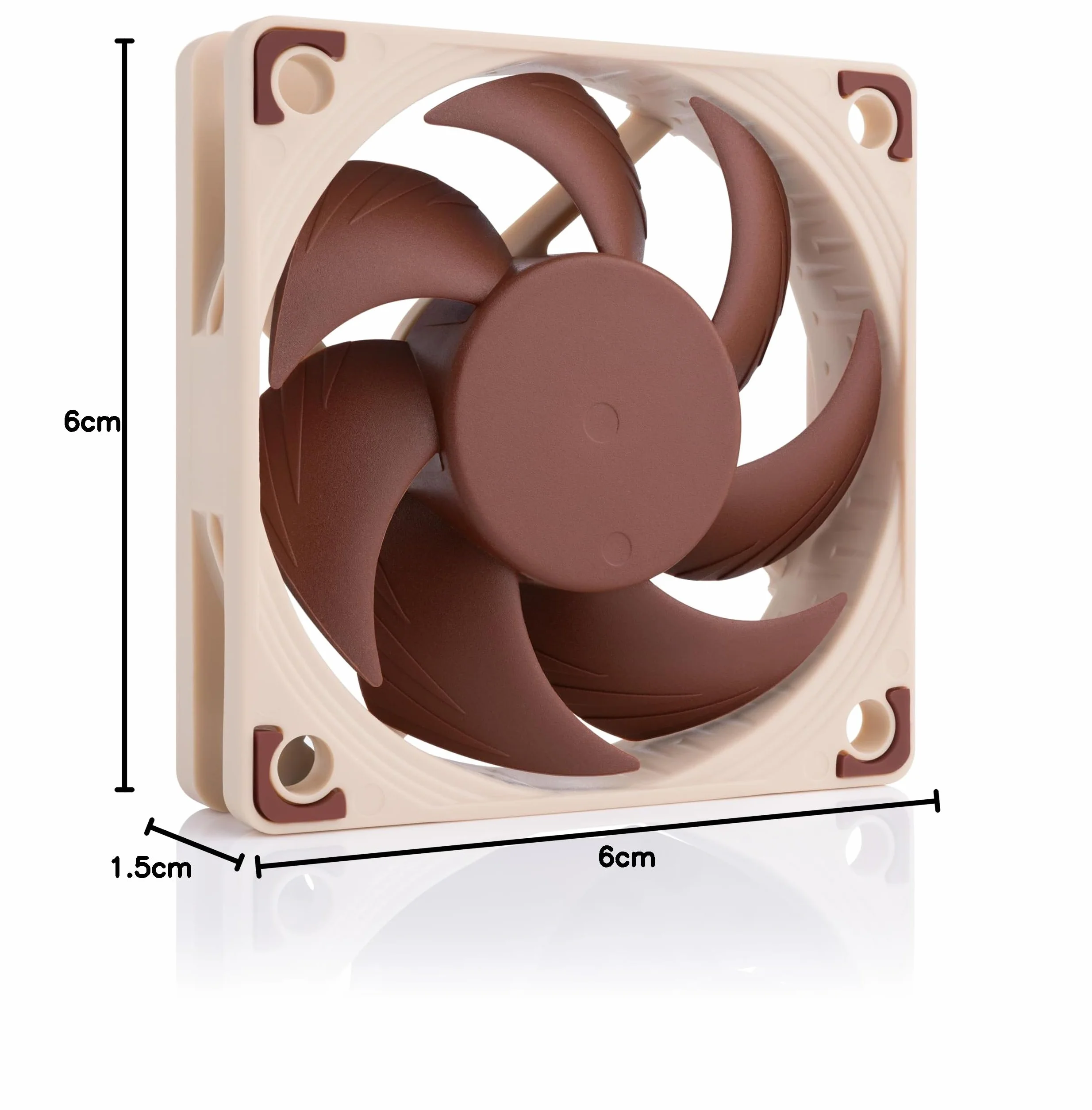 Noctua NF-A6x15 PWM, Cichy Wentylator Slim Klasy Premium, 4-Pinowy (60x15 mm, Brązowy)