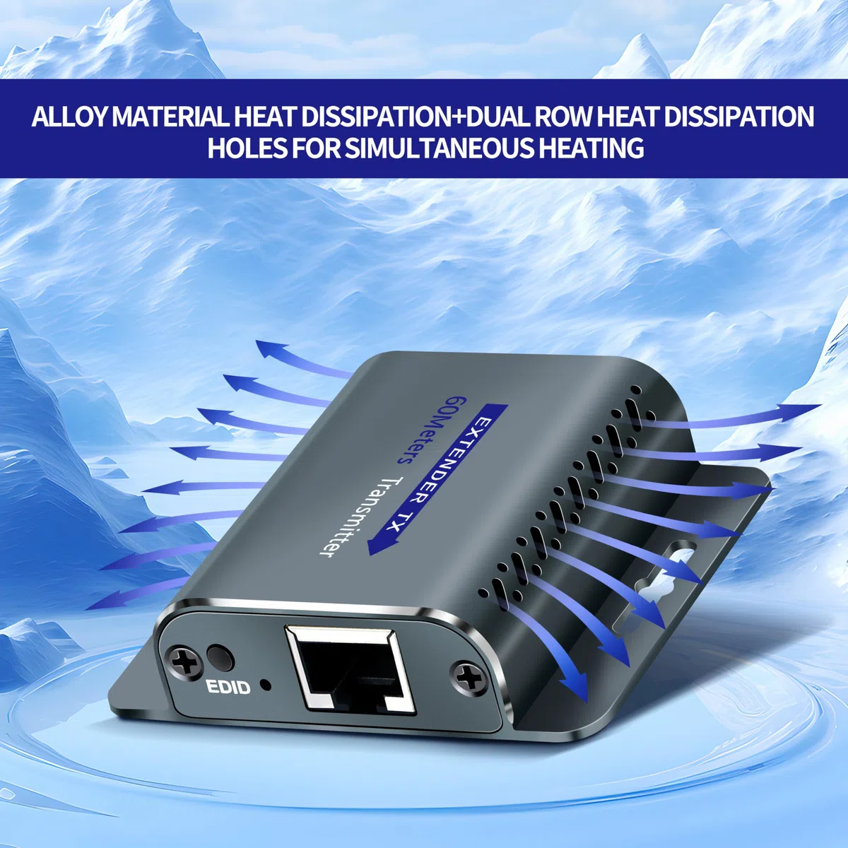 Przedłużacz HDMI 60 m/196 ft z POC 1080p @ 60 Hz 3D Wzmacniacz RJ45 na Konwerter Przez Kabel UTP Cat5e/6/7/8 OFC z Adapterem Power 5 V