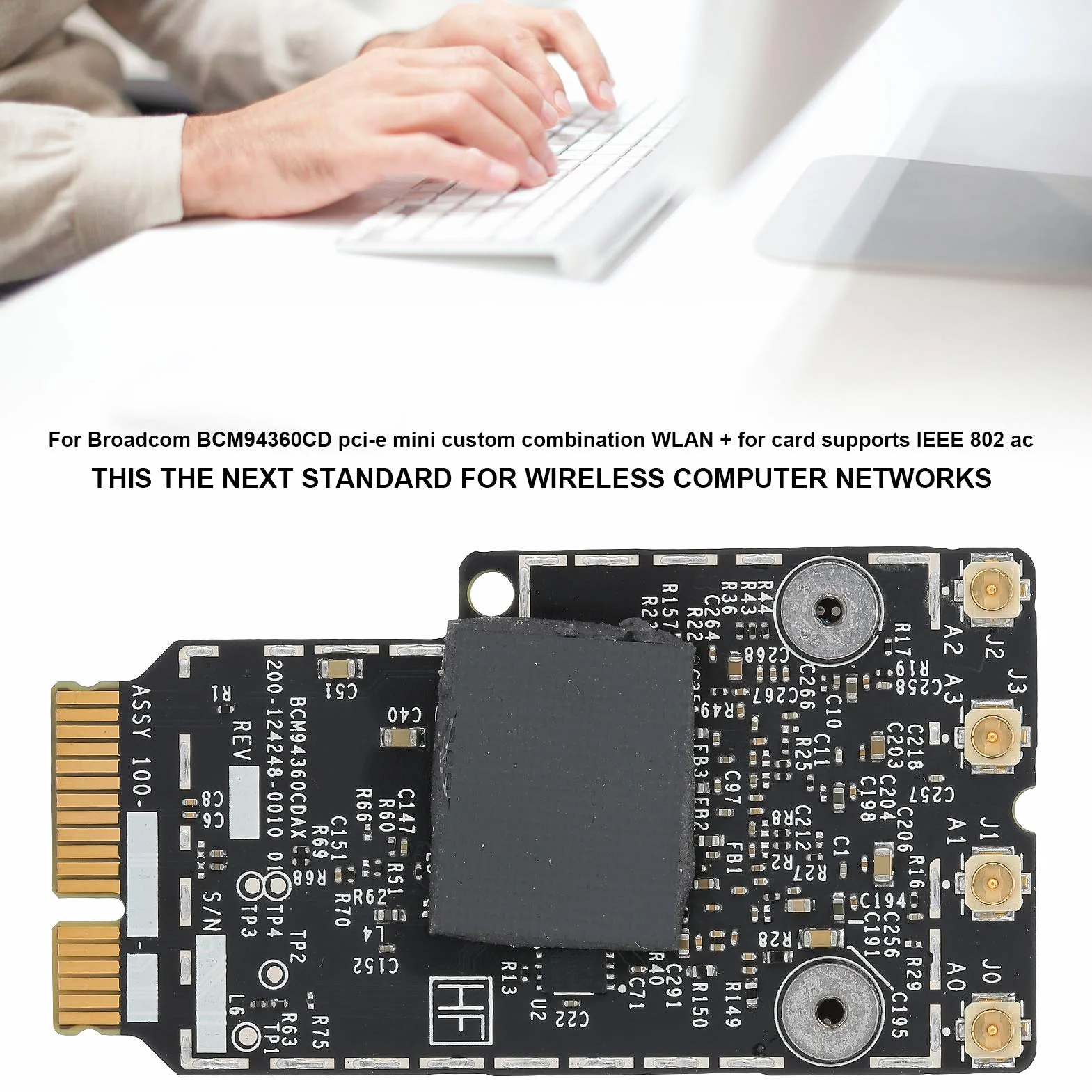 BCM94360CD 802.11ac bezprzewodowa karta sieciowa, karta sieciowa BT4.0 PCIe, moduł karty WiFi Bluetooth do laptopa 27 cali