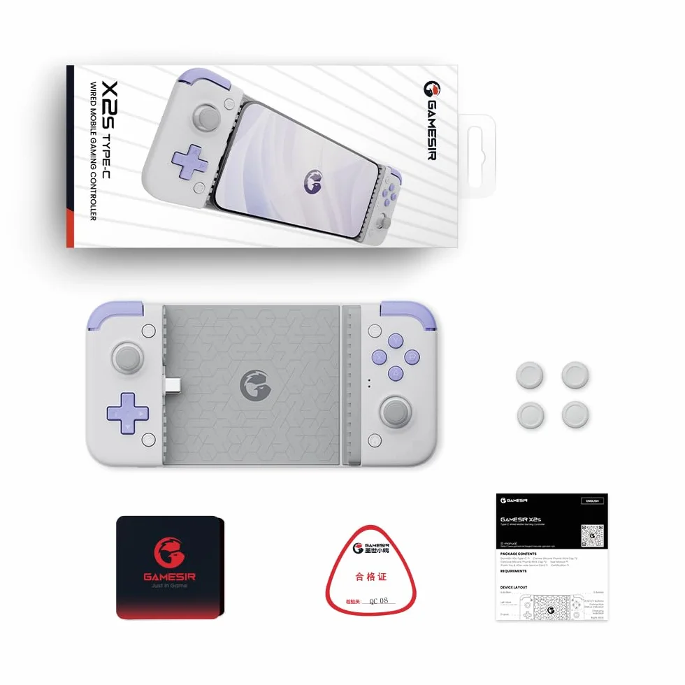GameSir X2s Type-C przenośny kontroler gamingowy, generacja 2, uniwersalne dopasowanie, joysticki i wyzwalacze z efektem Halla, tryb wyzwalania włosów i turbo, gry Xbox, PC, Call of Duty & Diablo