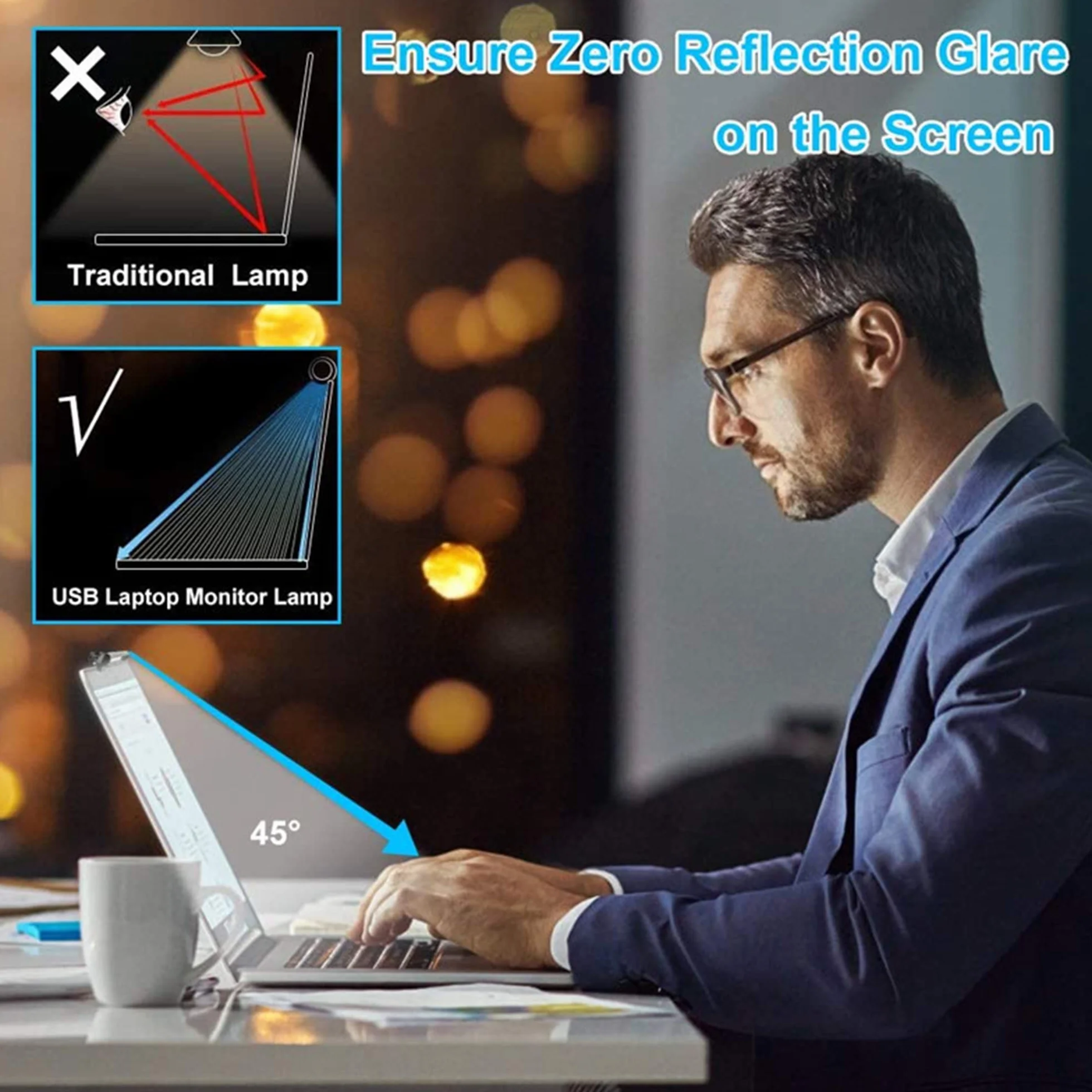 Arespark Lampa monitorująca LED USB 3 regulowane temperatury kolorów i jasność