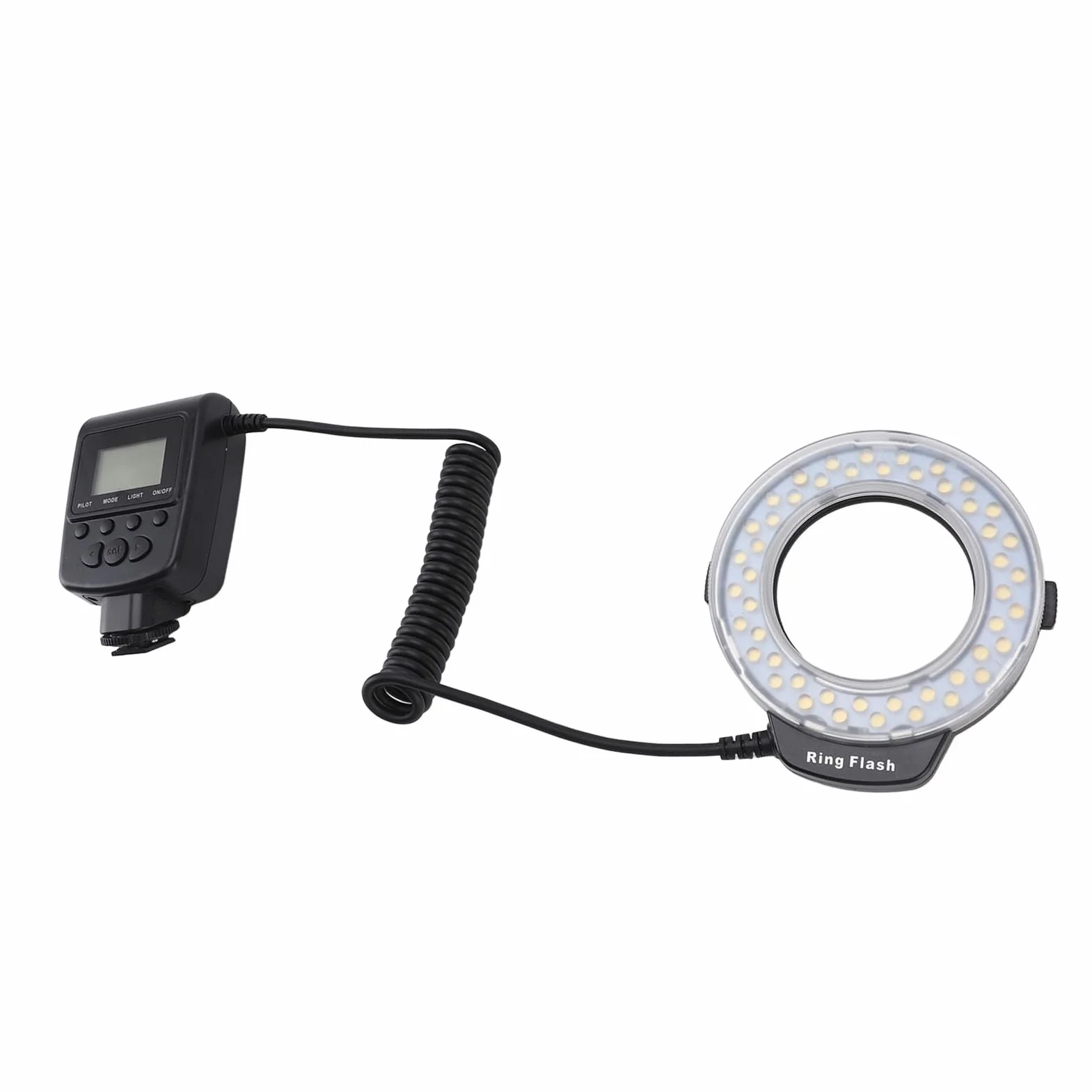 48 Makro LED Ring Light 48-LED Makro Pierścień Flash Light z Wyświetlaczem LCD 7 Poziomy Jasności 4 Tryby Błyskowe 9 Pierścienie Adaptera dla Kamer DSLR