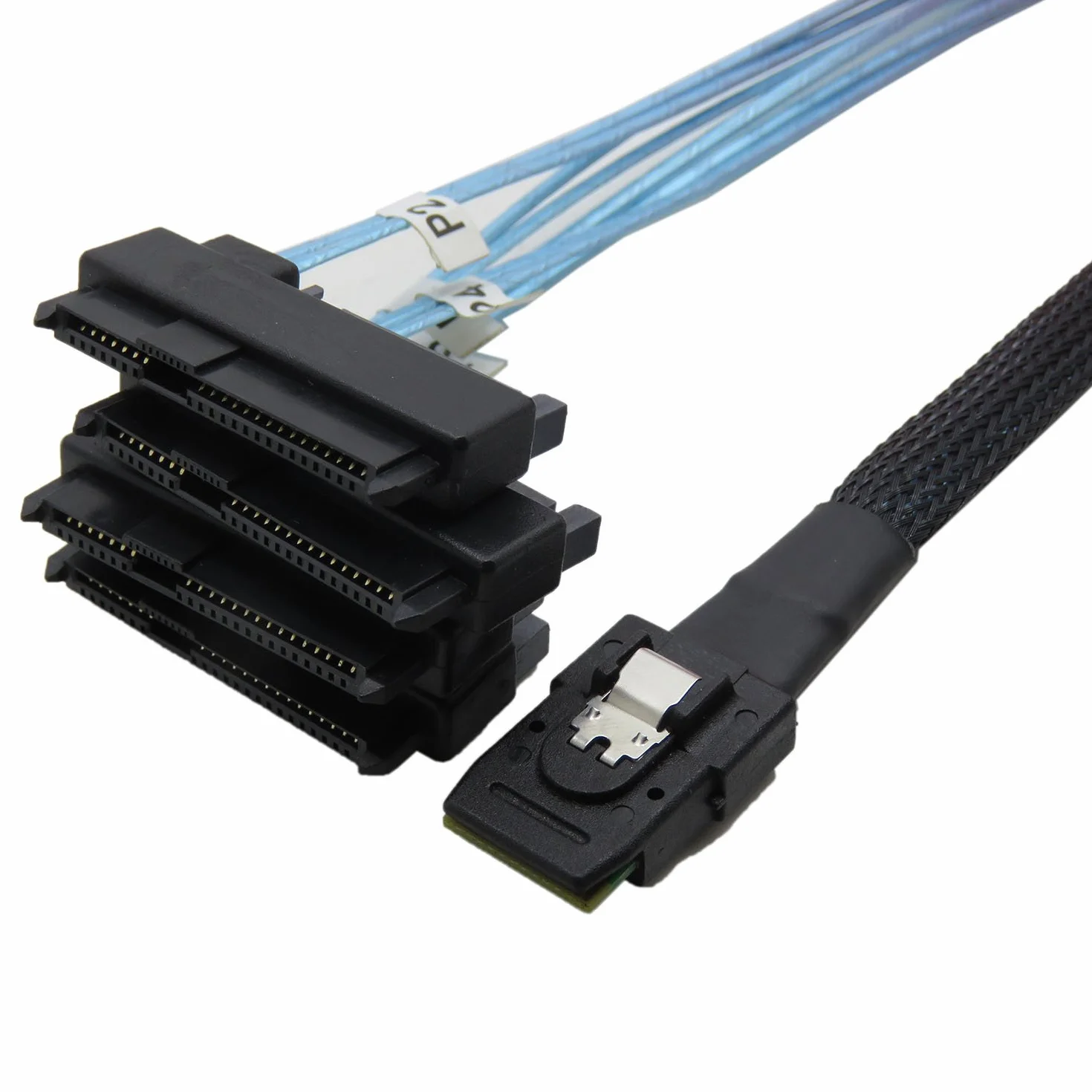 Mini SAS 36 SFF-8087 do (4) złącza SFF-8482 z zasilaniem SATA 1 m