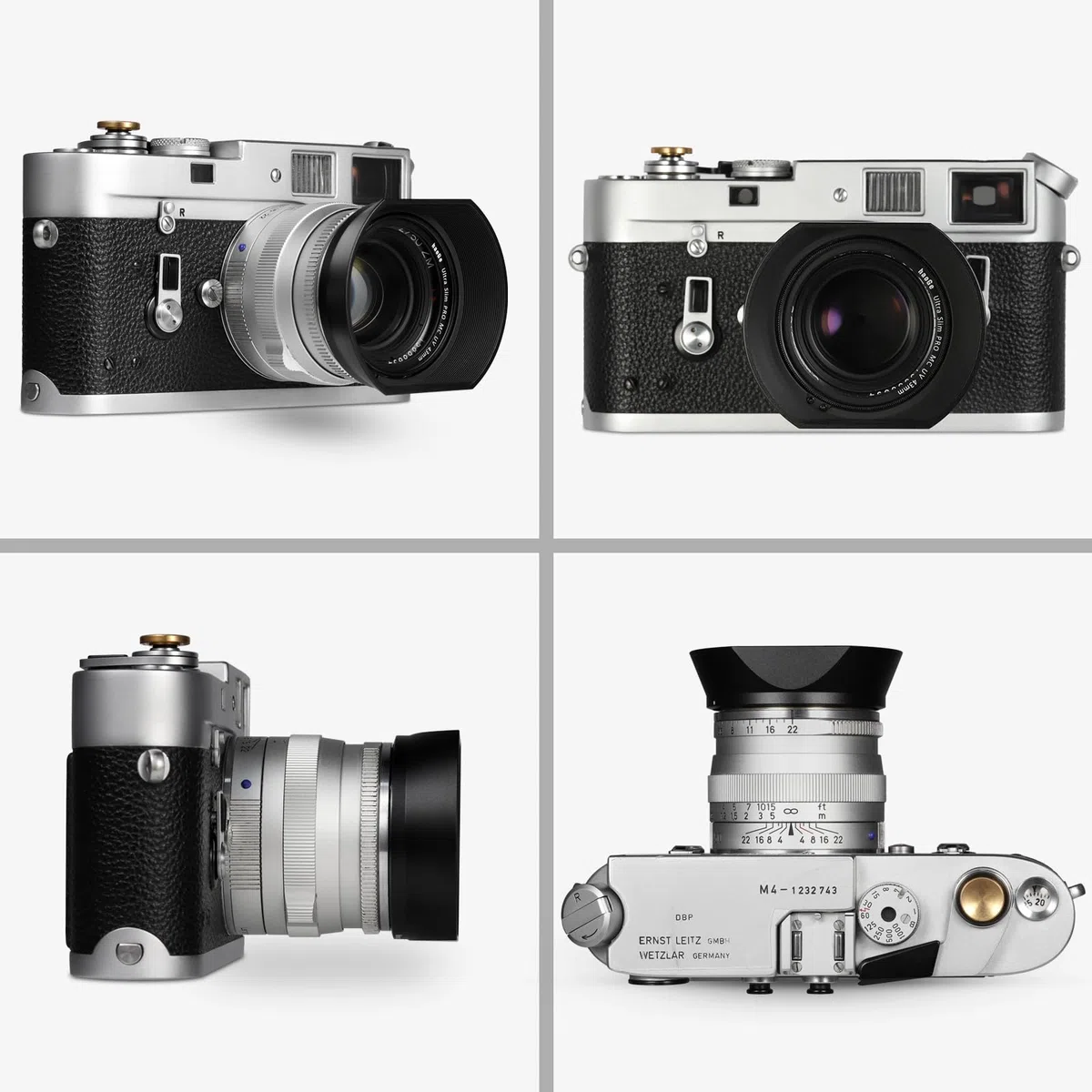 Haoge LH-ZV02MB Kwadratowa metalowa osłona obiektywu do Voigtlander Nokton 35mm f/1.4 II, 40mm f1.4,50mm f1.5 II 28mm f1.5 VM Mount, Carl Zeiss Biogon T* 35mm f2 ZM, 2.8/35 35mm f2.8 ZM, 50mm f2 ZM