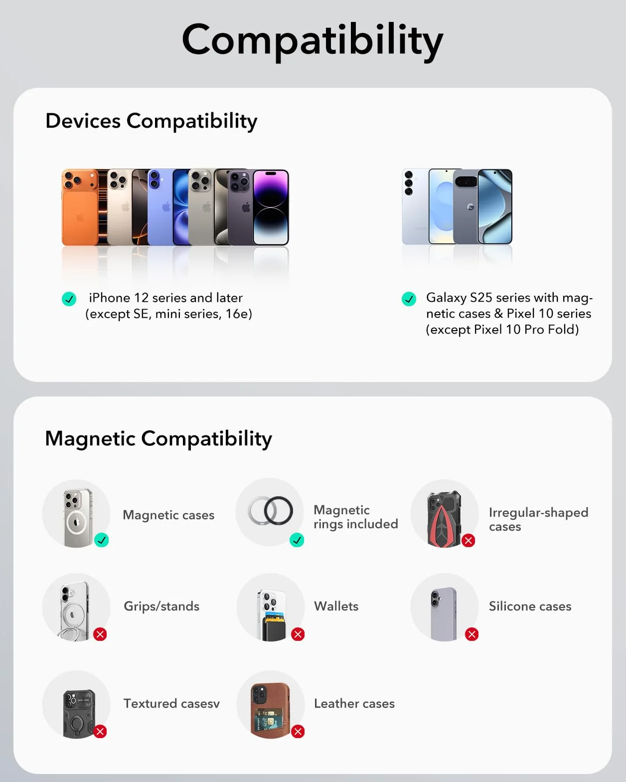 ESR Magnetyczny uchwyt na telefon na deskę rozdzielczą (HaloLock), kompatybilny z uchwytem samochodowym MagSafe, magnetyczny uchwyt samochodowy na przednią szybę do iPhone'a 15/14/13/12, akcesoria