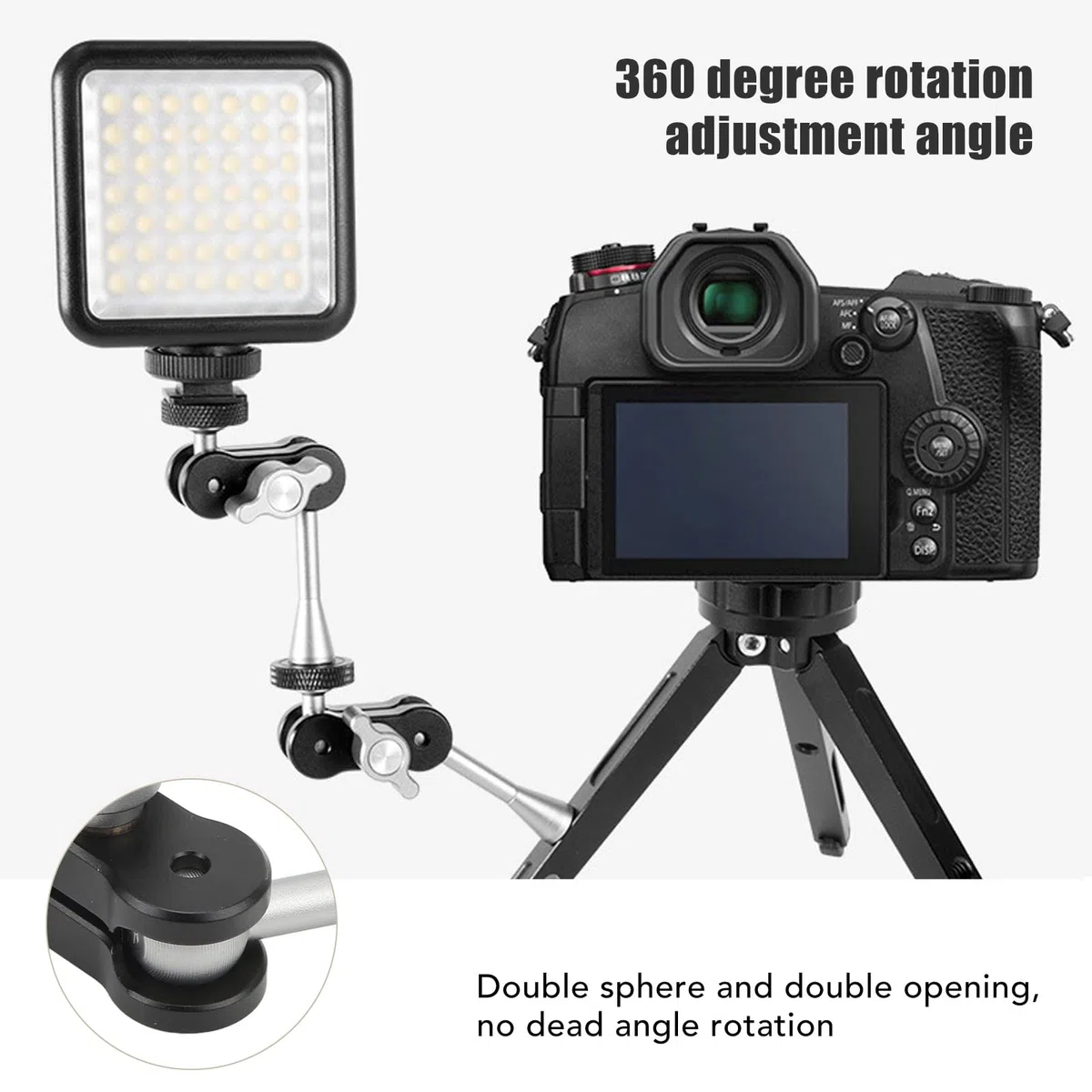 Uchwyt do Aparatu Magic Arm, Uniwersalny Obrotowy Aparat Fotograficzny o 360 Stopni Przedłużenie Ramienia Montażowego, Interfejs 1/4 Cala, do Mikrofonu światła Wypełniającego(93mm)