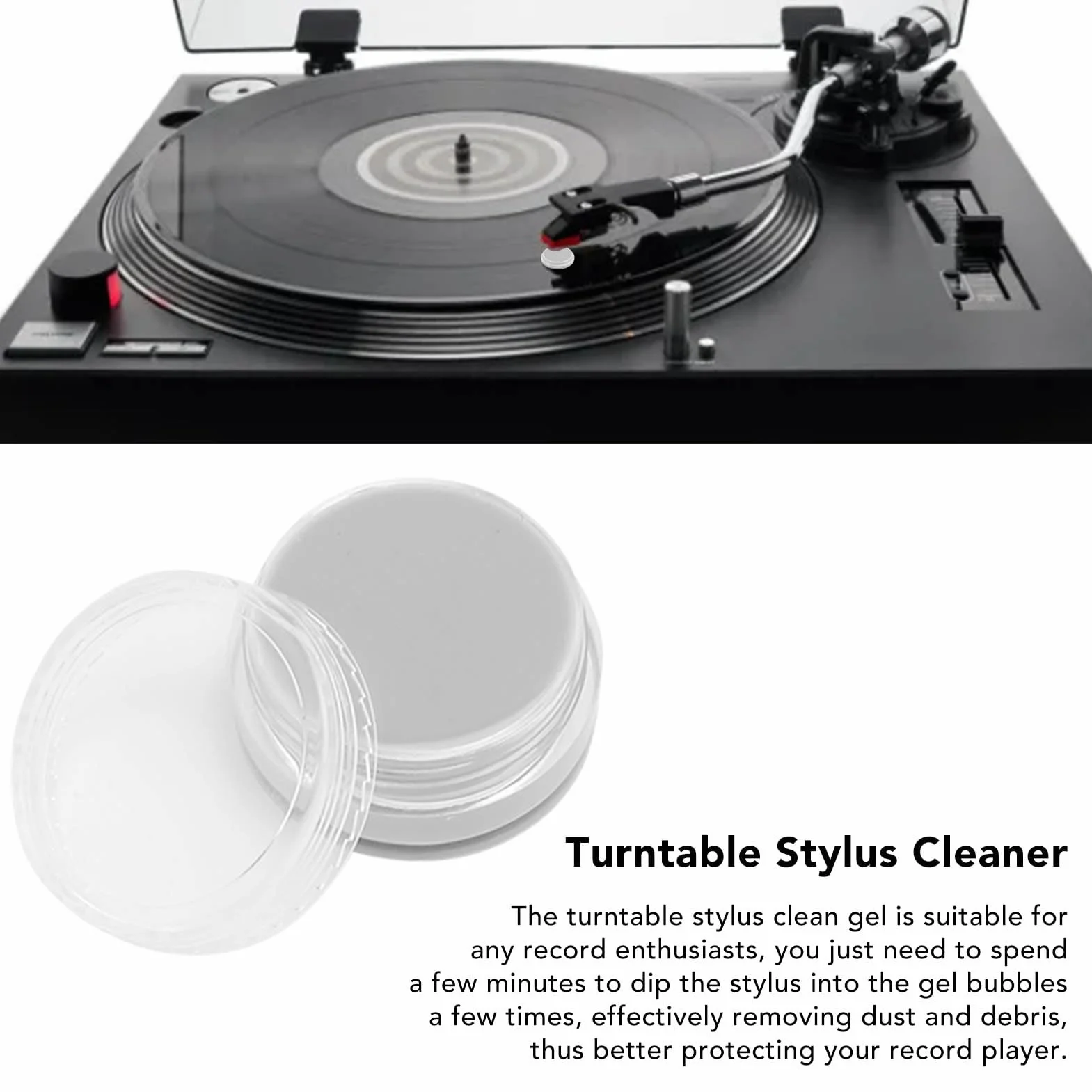 Gramofon Stylus Clean Gel, Wolna od ładunków Elektrostatycznych, Mieszanka do Czyszczenia na Sucho, Stylus Cleaner do Igły Gramofonu