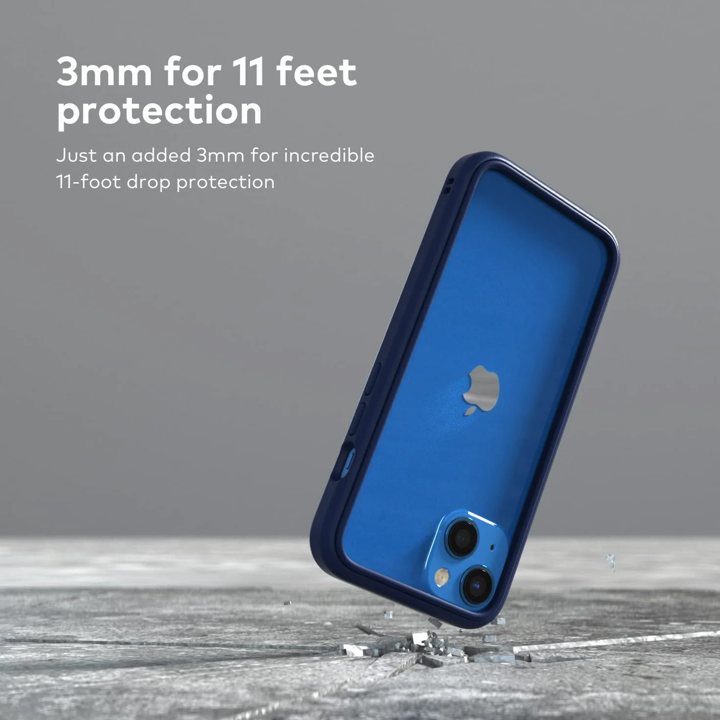 RhinoShield Etui na zderzak kompatybilny z [iPhone 13/13 Pro] | CrashGuard NX - amortyzująca osłona ochronna o smukłej konstrukcji 3,5 m/11 stóp ochrona przed upadkiem - grafitowa