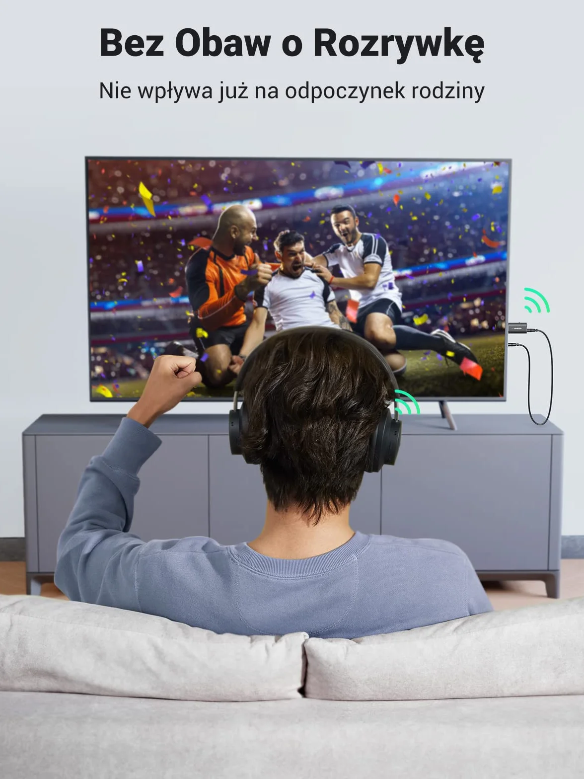 UGREEN 5.1 Adapter Bluetooth 2 w 1 gniazdo nadajnika Bluetooth i odbiornik Bluetooth Audio z kablem Aux 1 m do słuchawek telewizor samochodowy TV PC Laptop Tablet głośnik