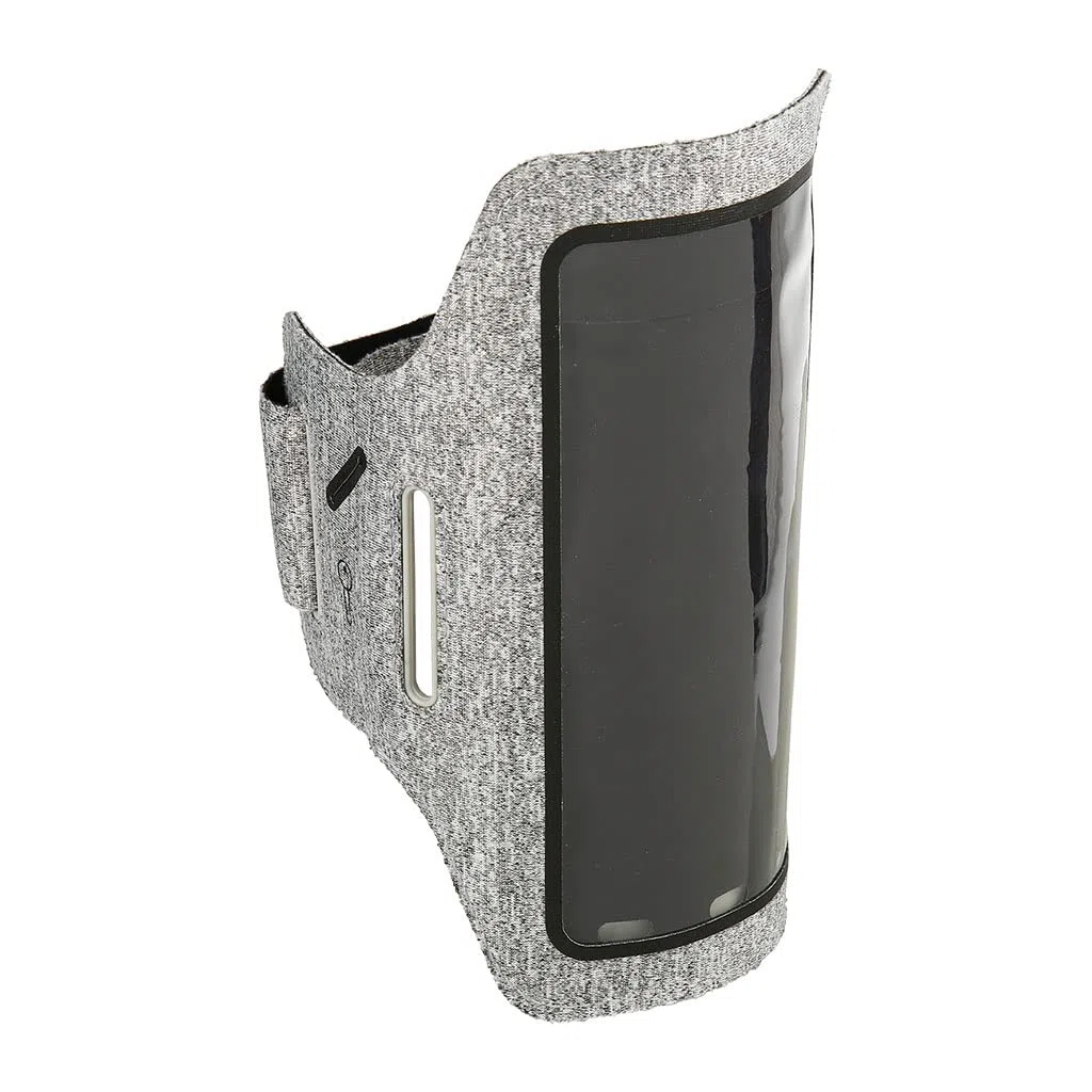 UPFIT - Opaska na ramię na smartfona - Rozmiar XL - Regulowana opaska - Przezroczyste okno dotykowe - Długość paska: 14cm - Kolor: Szary - Umożliwia transport telefonu wokół ramienia