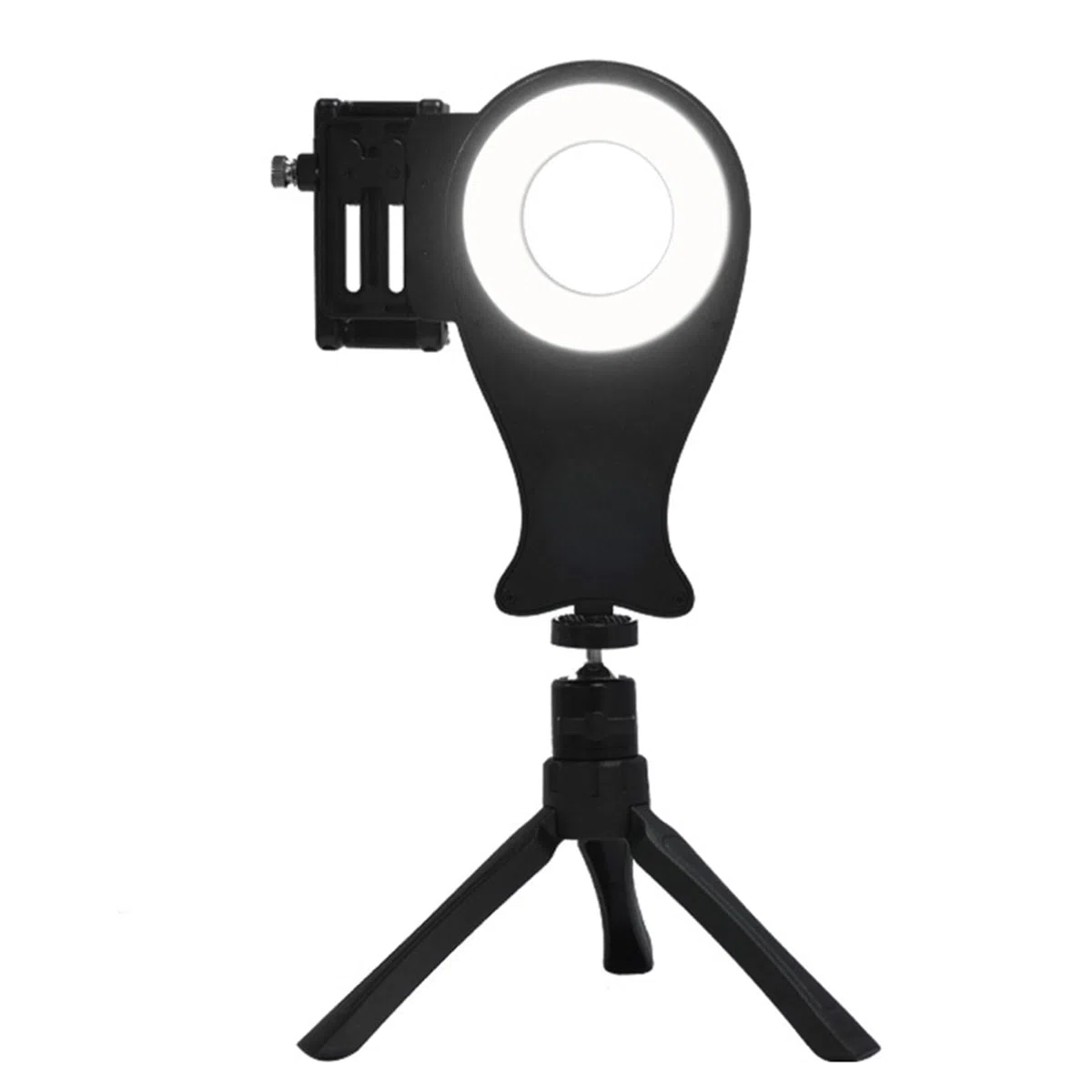 Zestaw oświetlenia do fotografii dentystycznej – regulowana jasność, regulowany stojak, obracające się o 360 stopni dodatkowe światło do telefonu komórkowego - idealne do użytku domowego w klinice