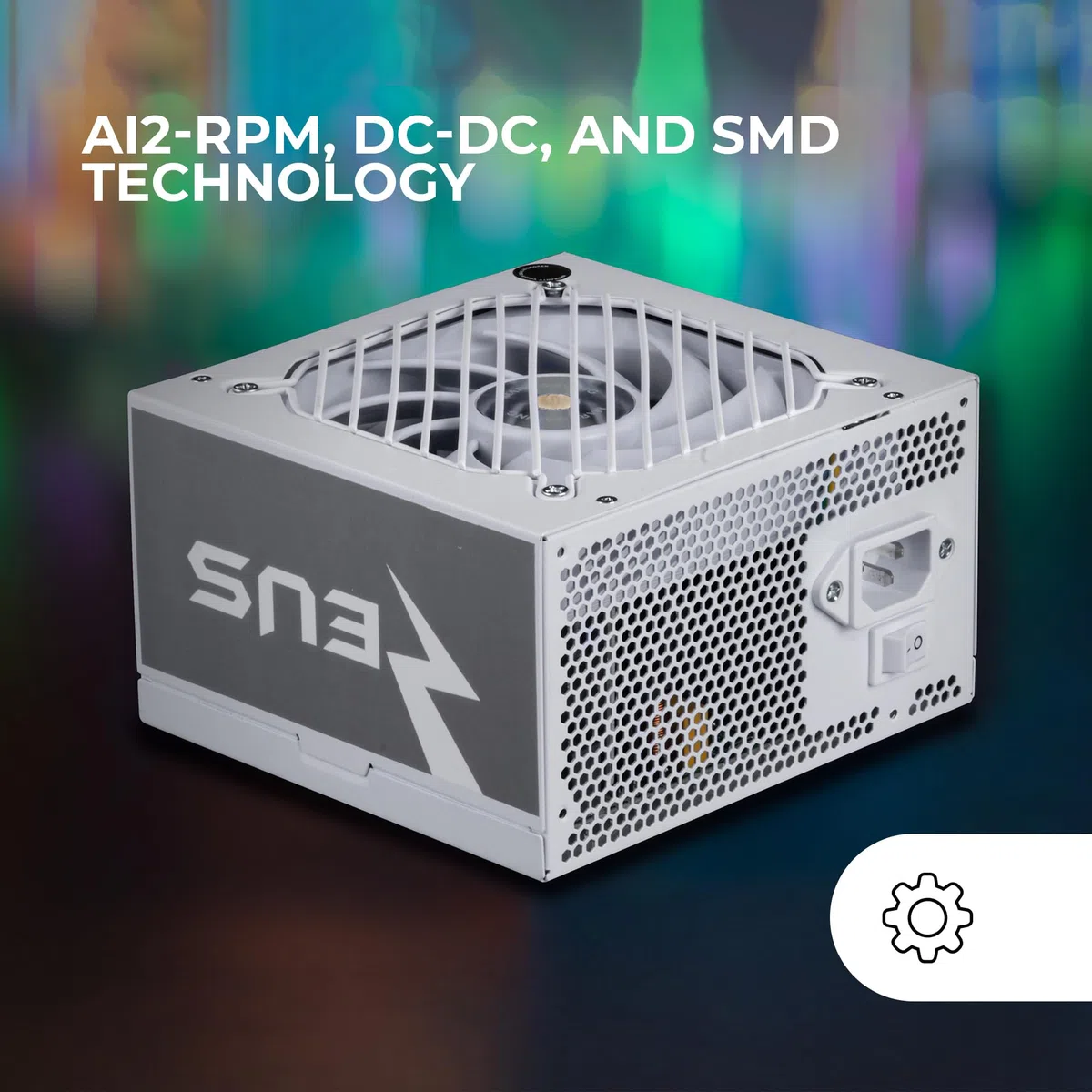 Mars Gaming MPZE750SI, Zasilacz ATX 750W, 10 Lat Gwarancji, 80 Plus Silver, +87% Wydajność, Technologie AI2-RPM, DC-DC i SMD, Aktywny PFC, Japońskie Kondensatory Toshin Kyogo 105º, Biały