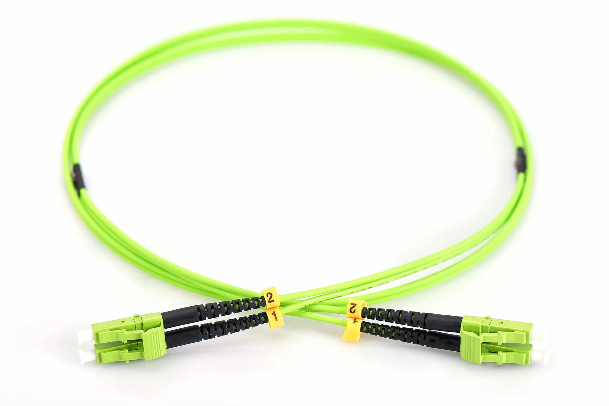 DIGITUS DK-2533-01-5 – Kabel Światłowodowy OM5 – 1 m – LC do LC – Dupleksowy – 1/10/40/100 Gbit/s – MM Wielomodowy Światłowodowy Kabel LAN – Typ Włókna: 50/125 µ – Limonkowy (Lime Green)
