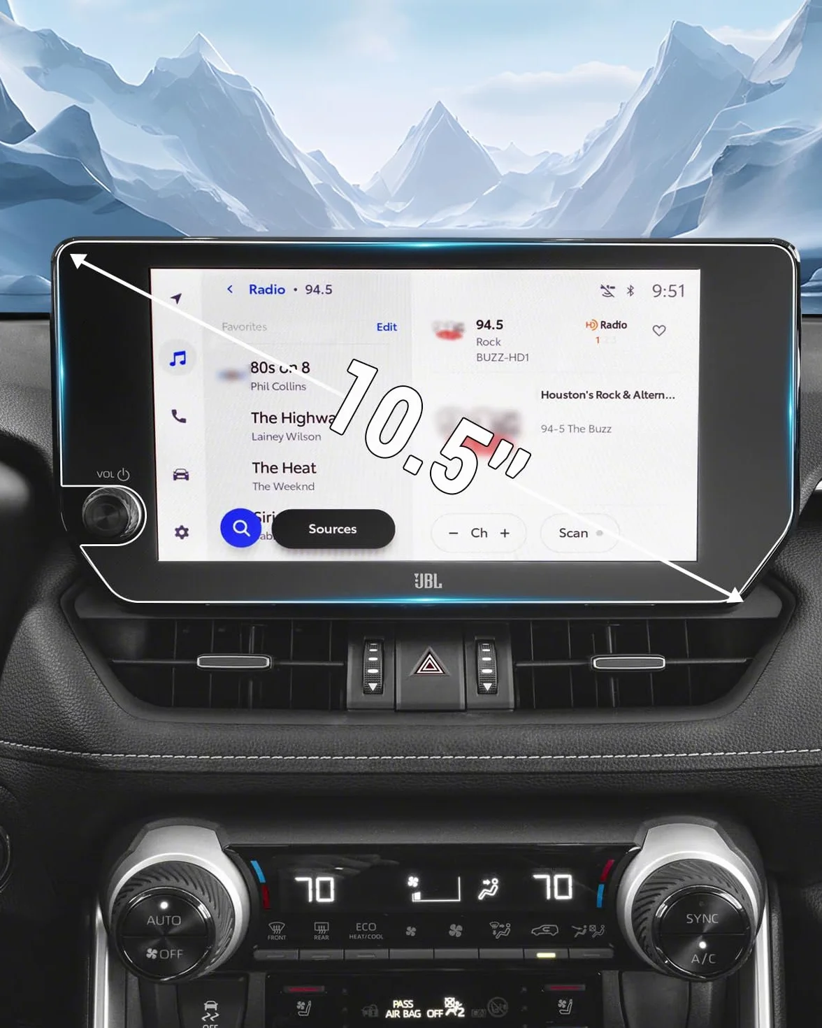 YEE PIN 2 sztuki Toyota RAV4 2023-2025 folia ochronna do nawigacji GPS folia ochronna na wyświetlacz nawigacji folia ochronna na wyświetlacz nawigacji odporna akcesoria samochodowe