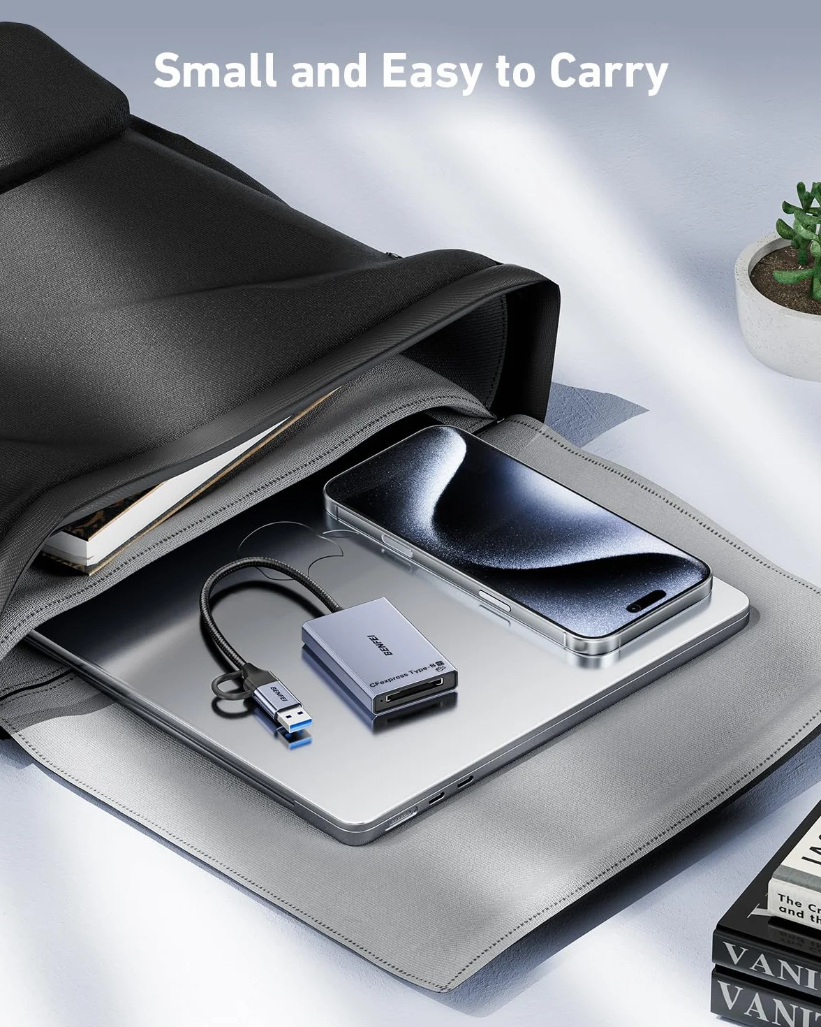 Czytnik kart BENFEI CFexpress typu B z USB 3.2 (Gen 2) 10 Gb/s, adapterem CFexpress 2 w 1 typu B USB-C i USB-A, kompatybilny z systemami Windows/Mac/Linux/Android (nie dla karty XQD)