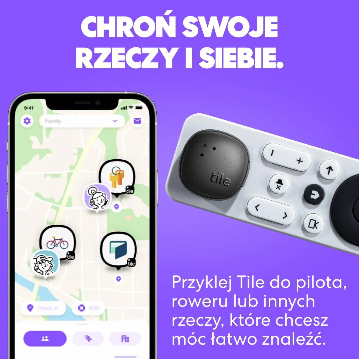 Tile by Life360 Sticker - mały lokalizator Bluetooth do znajdowania pilotów, rowerów, okularów i innych rzeczy. Zgodność: iOS i Android. Znajdowanie telefonu. 1 szt. (czarny)