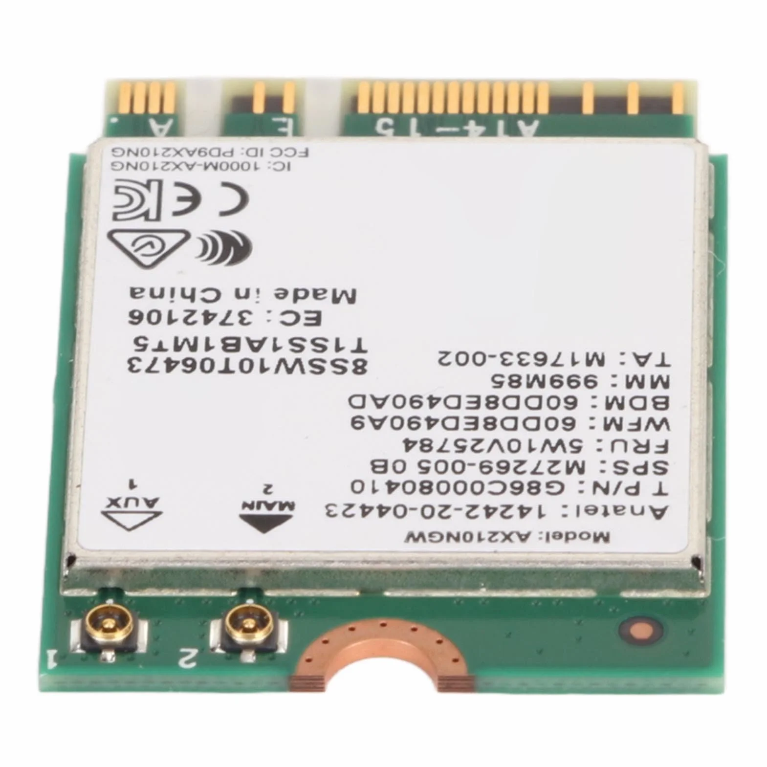 Karta Wi-Fi AX210NGW WiFi 6E M.2 do Laptopa 2.4G/574 Mb/s 5G/2400 Mb/s 6G/2400 Mb/s Bluetooth 5.3 WPA3
